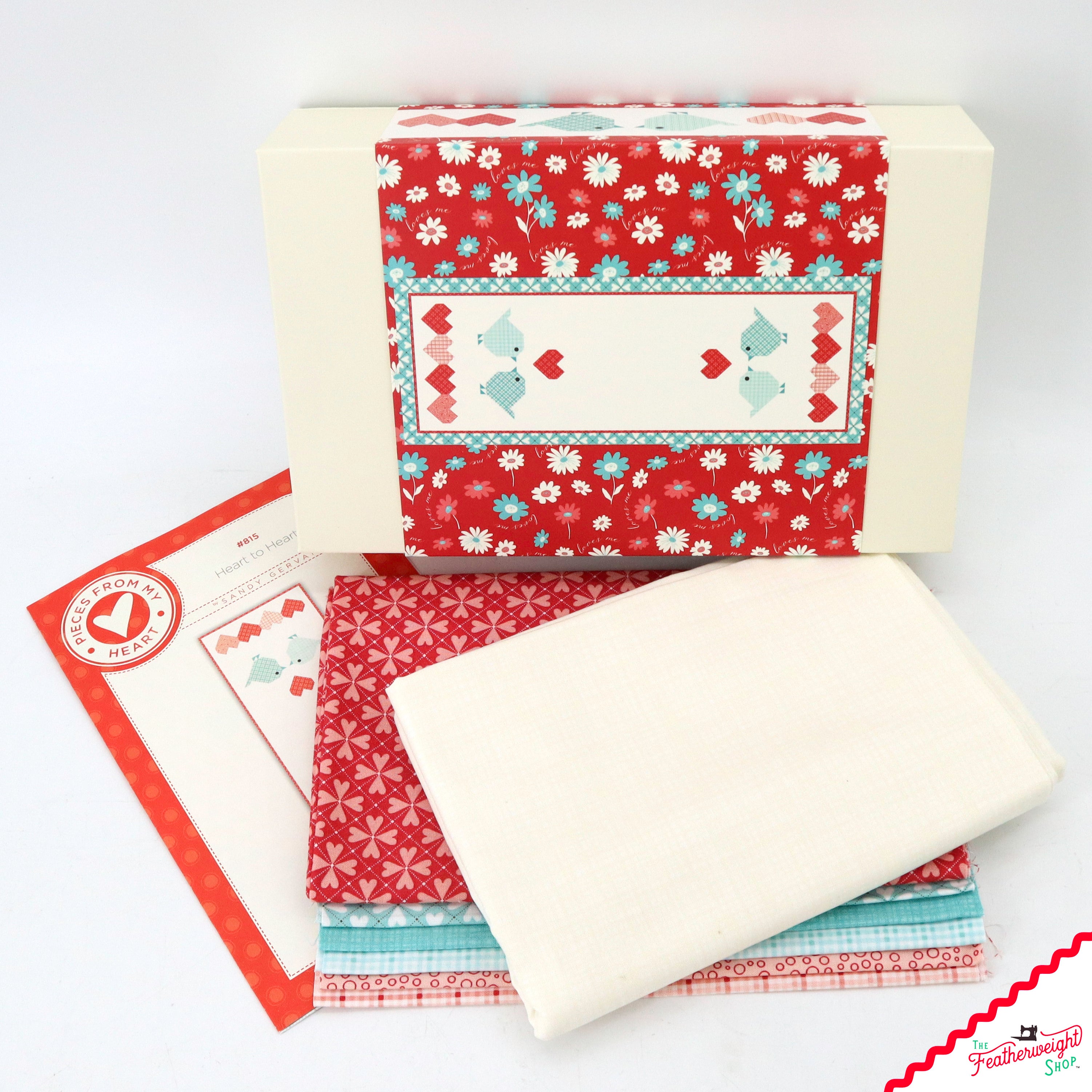 Quilt Kit, Boxed Set - You & Me Bluebird Heart to Heart Runner Kit by Sandy Gervais