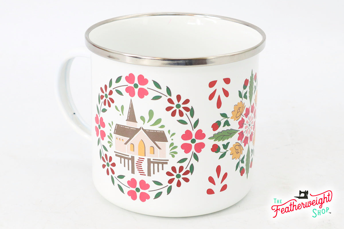 Mug, Home Town Holiday Christmas Enamel Tin Mug by Lori Holt