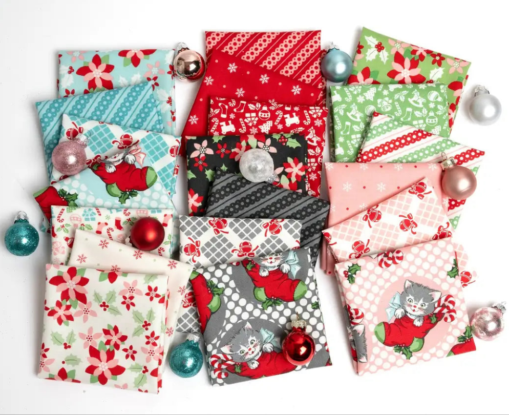 Fabric, Kitty Christmas by Urban Chiks - Fat QUARTER BUNDLE