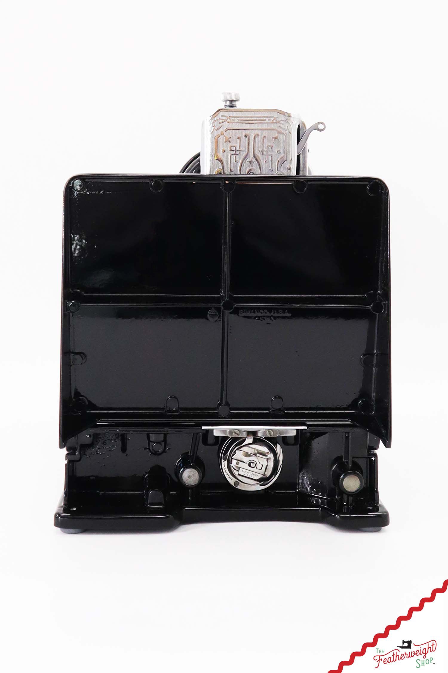 Singer Featherweight 221 Sewing Machine AH194***, RARE M.R. Decal - Fully Restored in Gloss Black