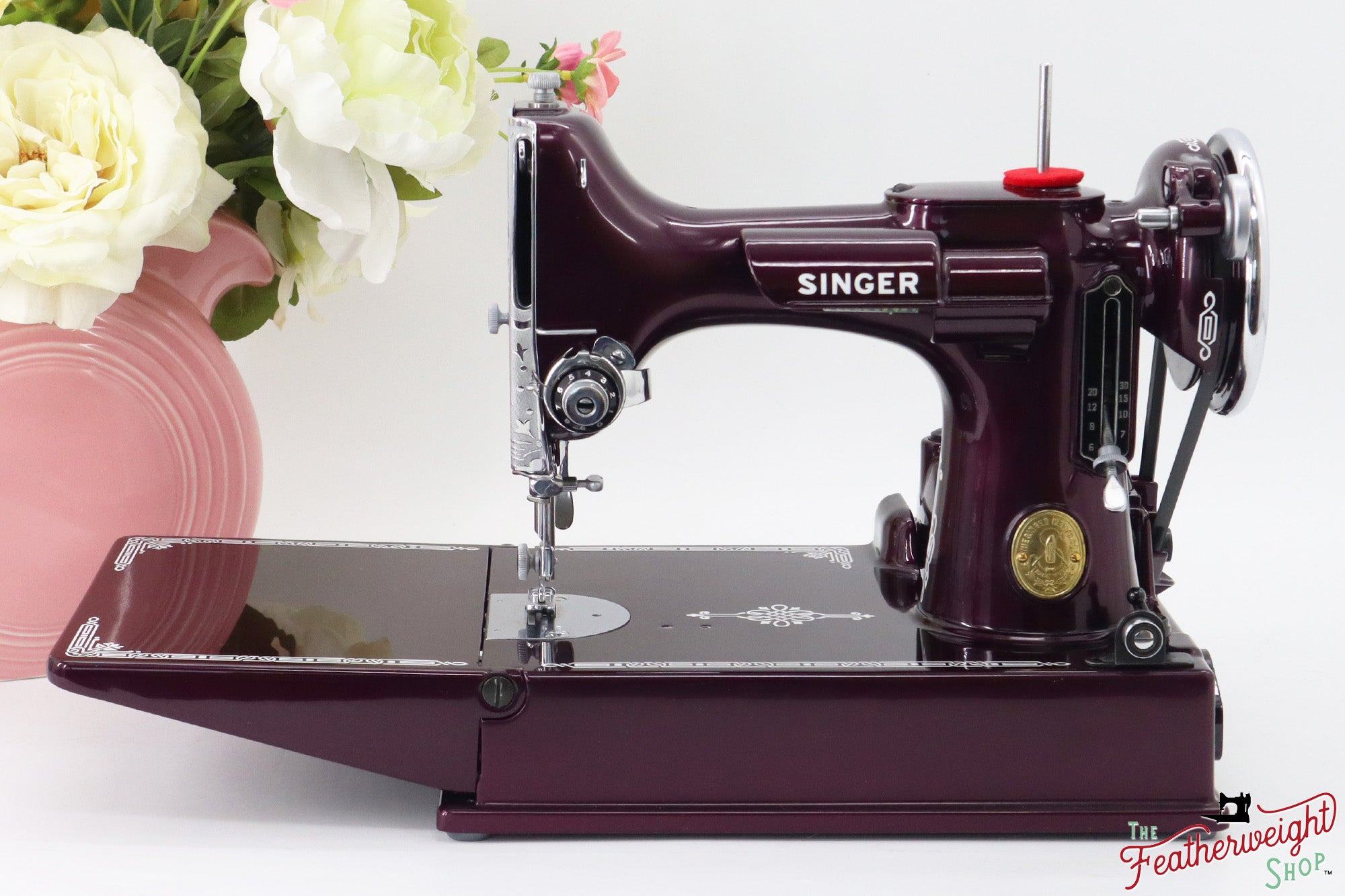 Singer Featherweight 221, AF867*** - Fully Restored in Star Garnet