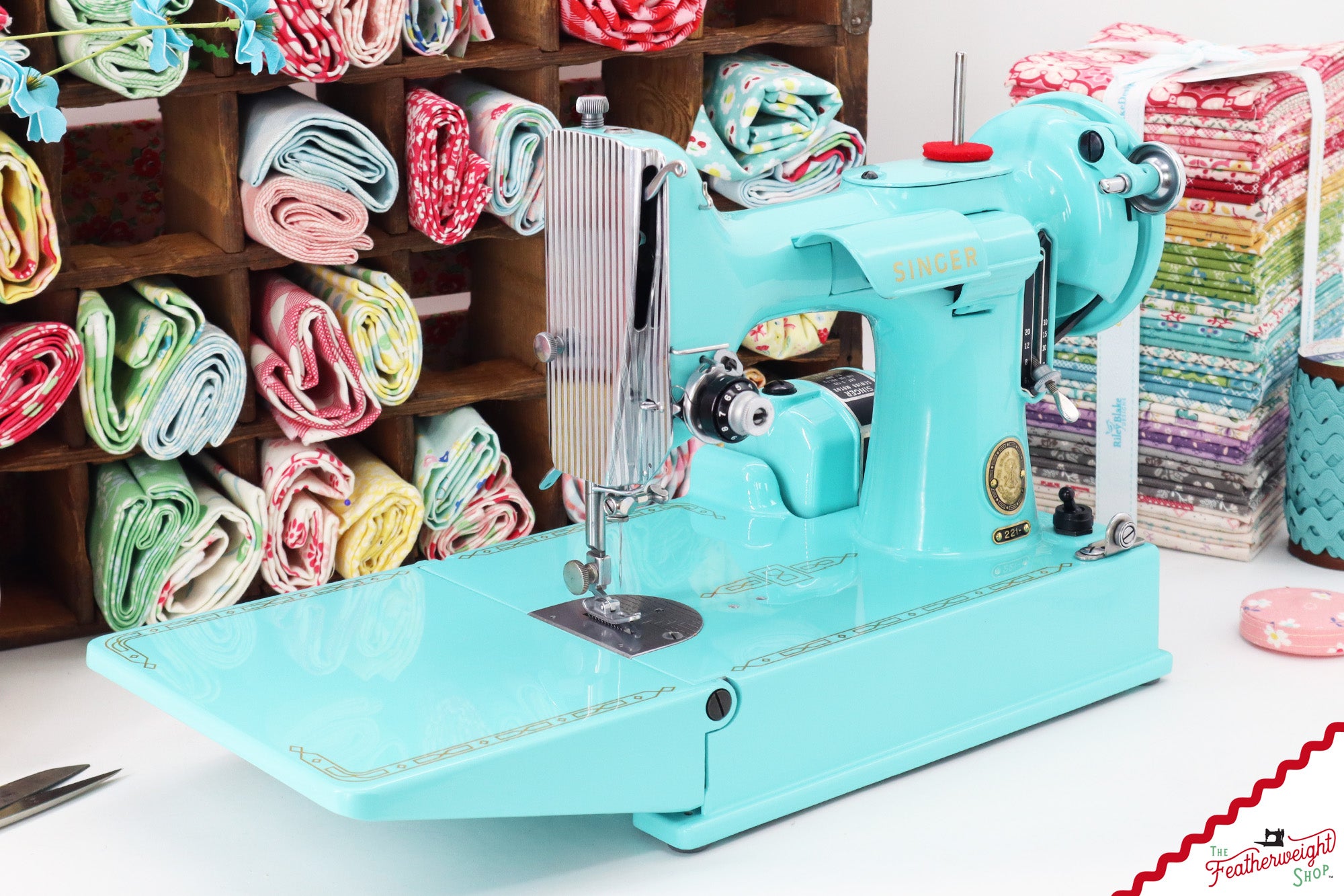 Singer Featherweight 221, AM781*** - Fully Restored in Tiffany Blue