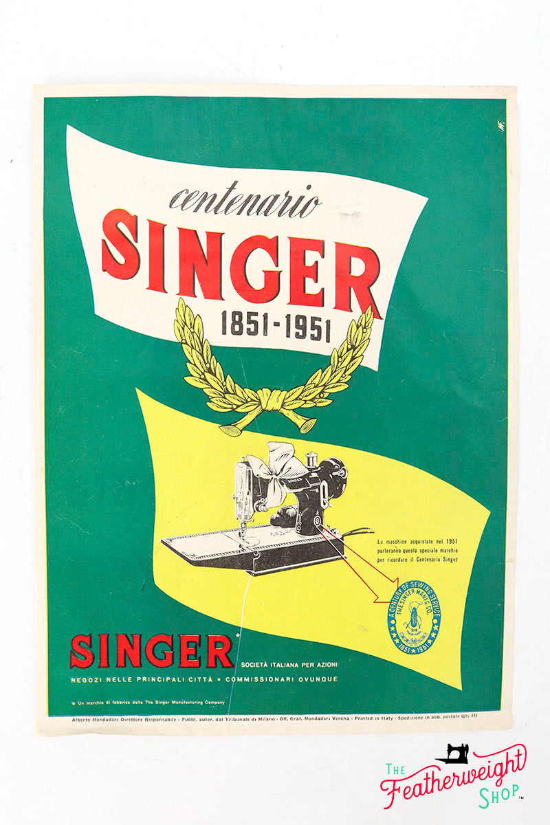 Advertisements, Rare Singer ITALIAN - (Vintage Original)