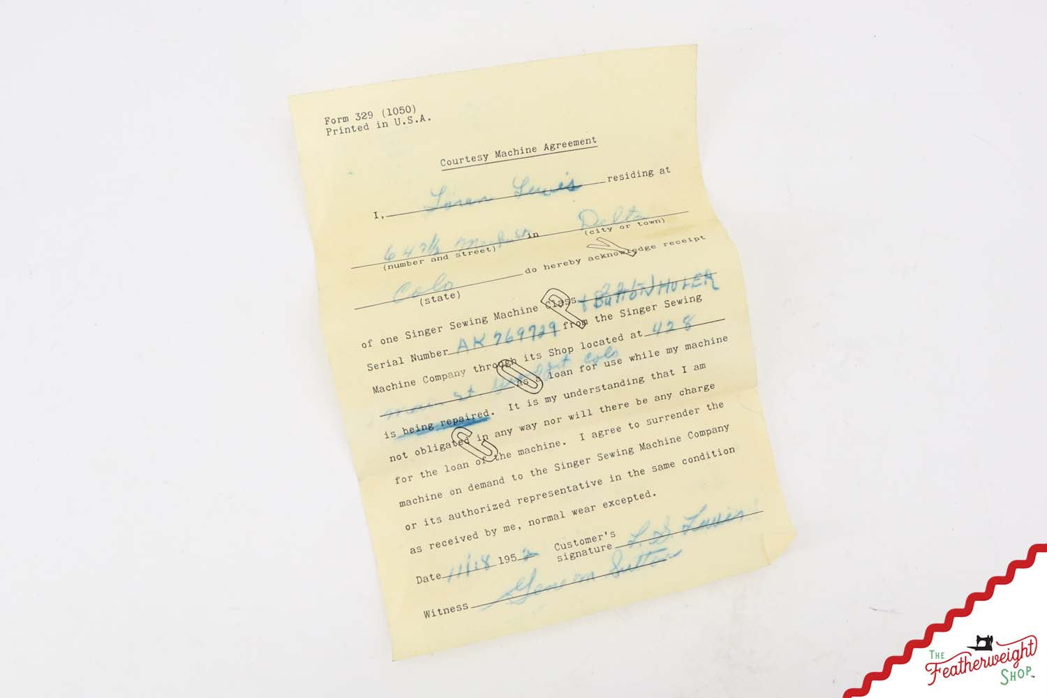 Singer Featherweight 221 Sewing Machine, AK769*** - 1952