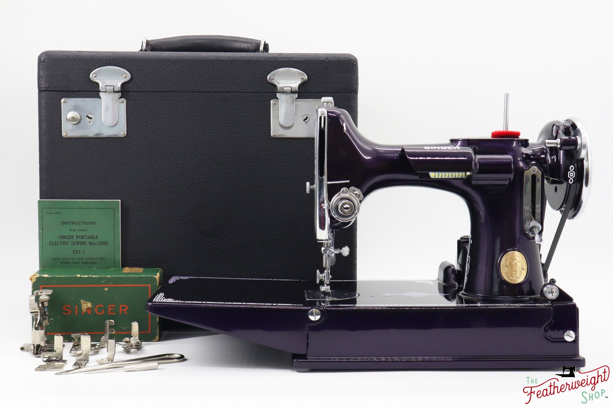 Singer Featherweight 221, AD946*** - Fully Restored in Black Iris