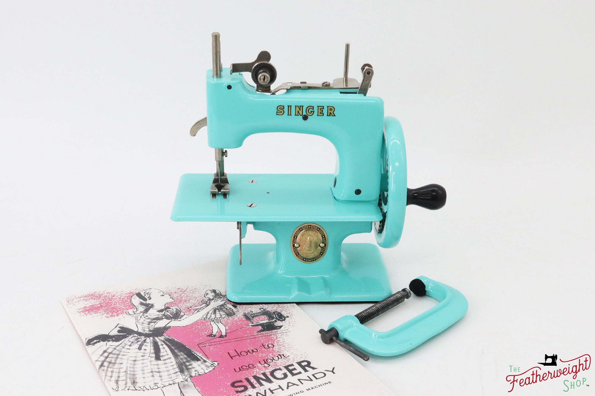 Singer Sewhandy Model 20 - Fully Restored in Tiffany Blue - March 2024, Faire