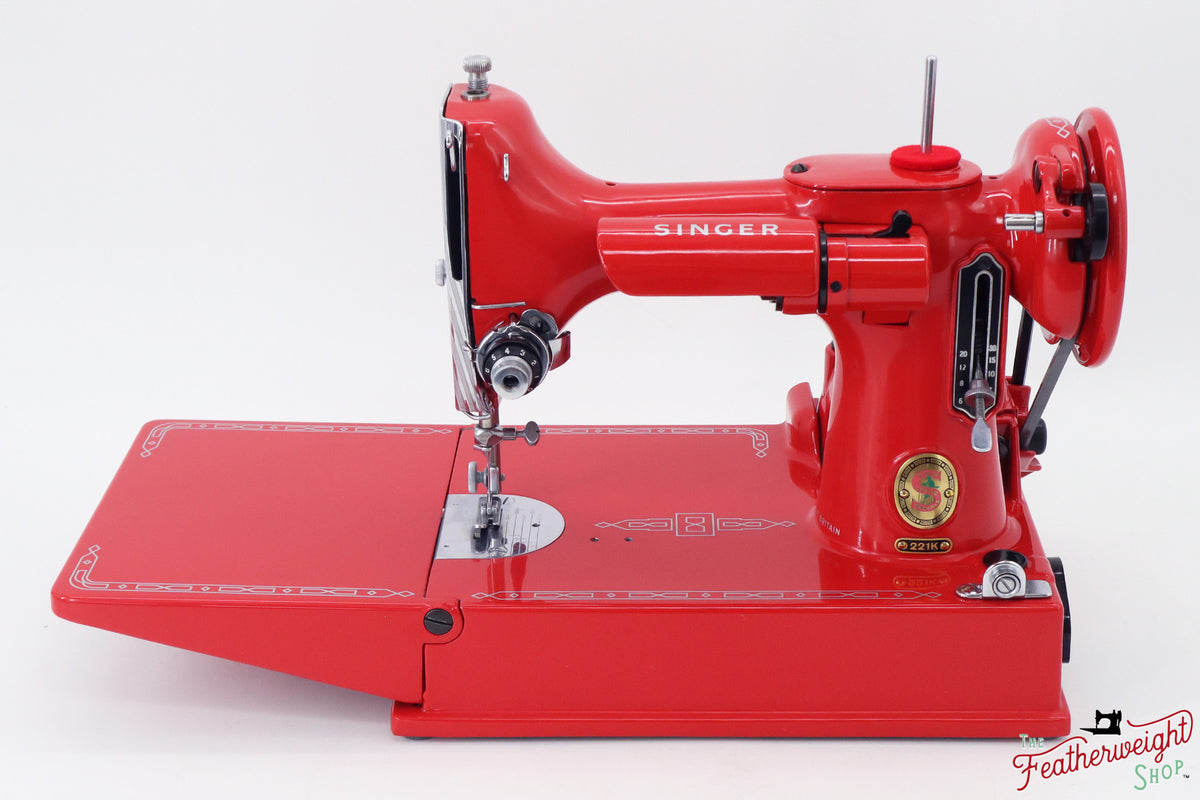 Singer Featherweight 221K, Red 'S', ES874*** Fully Restored in Liber