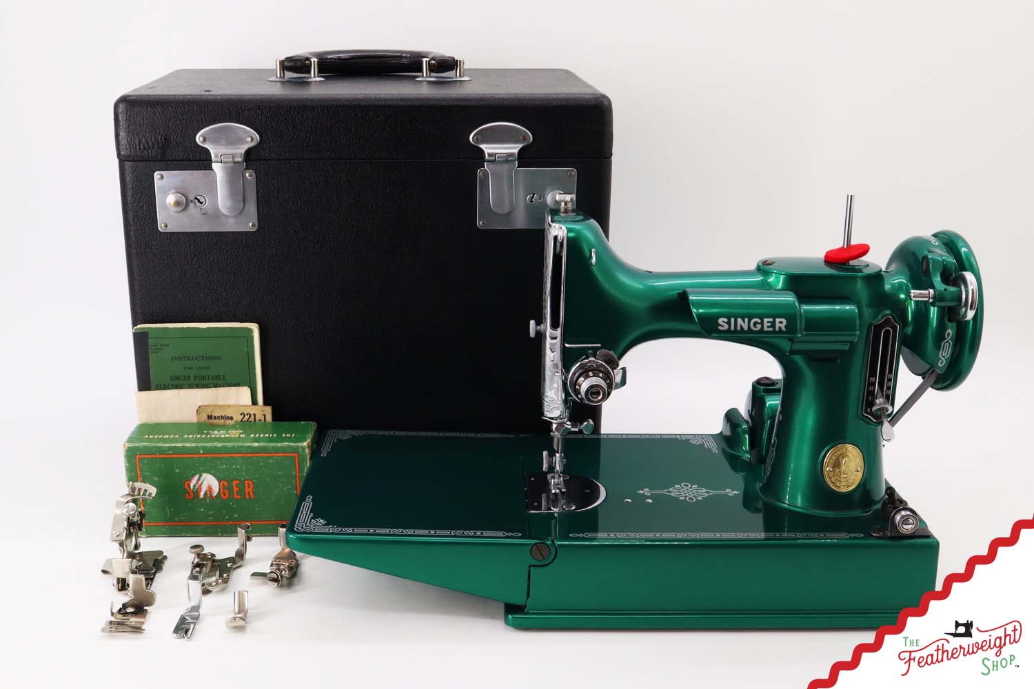 Singer Featherweight 221 AH053*** - Fully Restored in Emeral Green