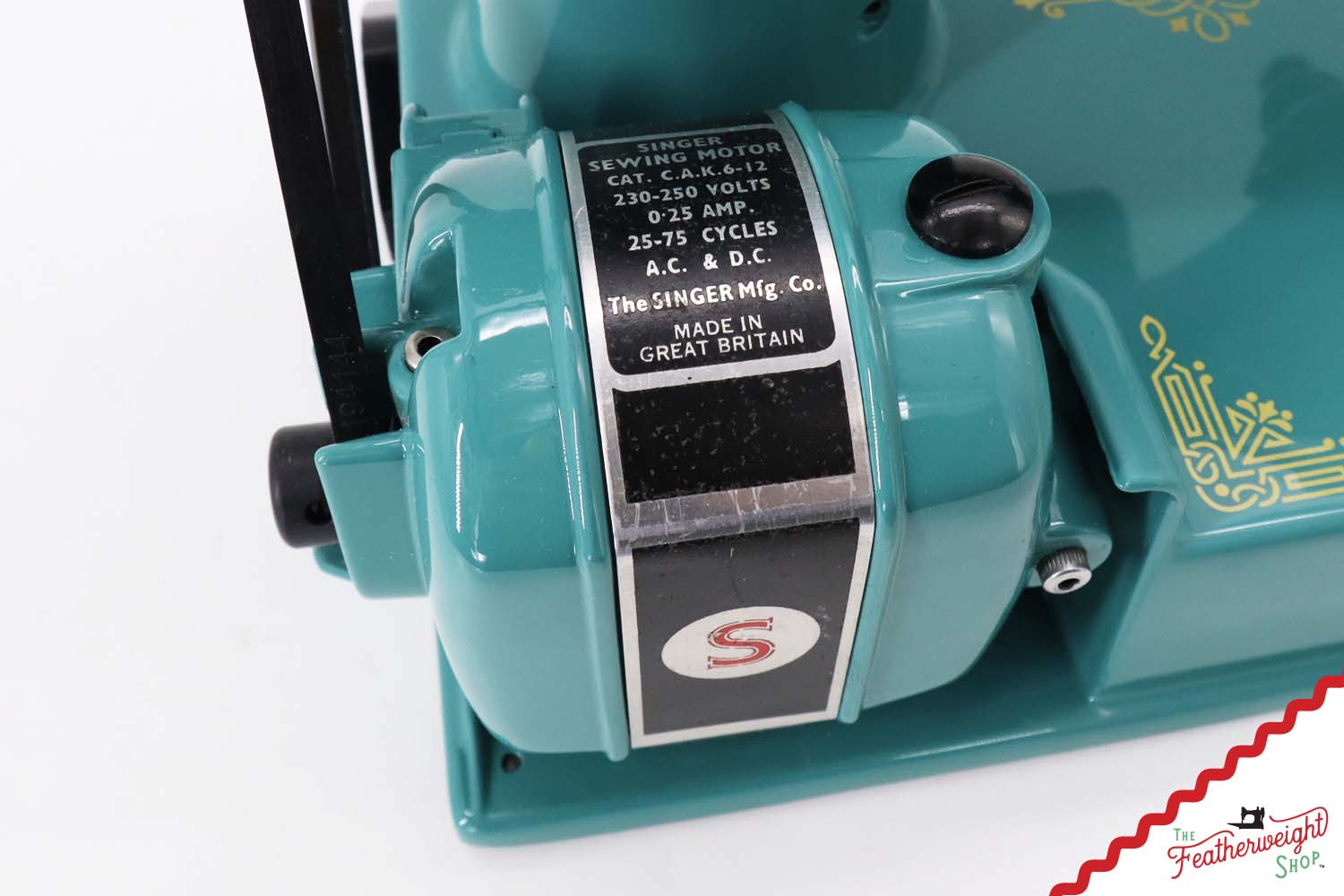 Singer Featherweight 221K, Centennial - EG9647**, Rare Great Britain Decal - Fully Restored in Lagoon