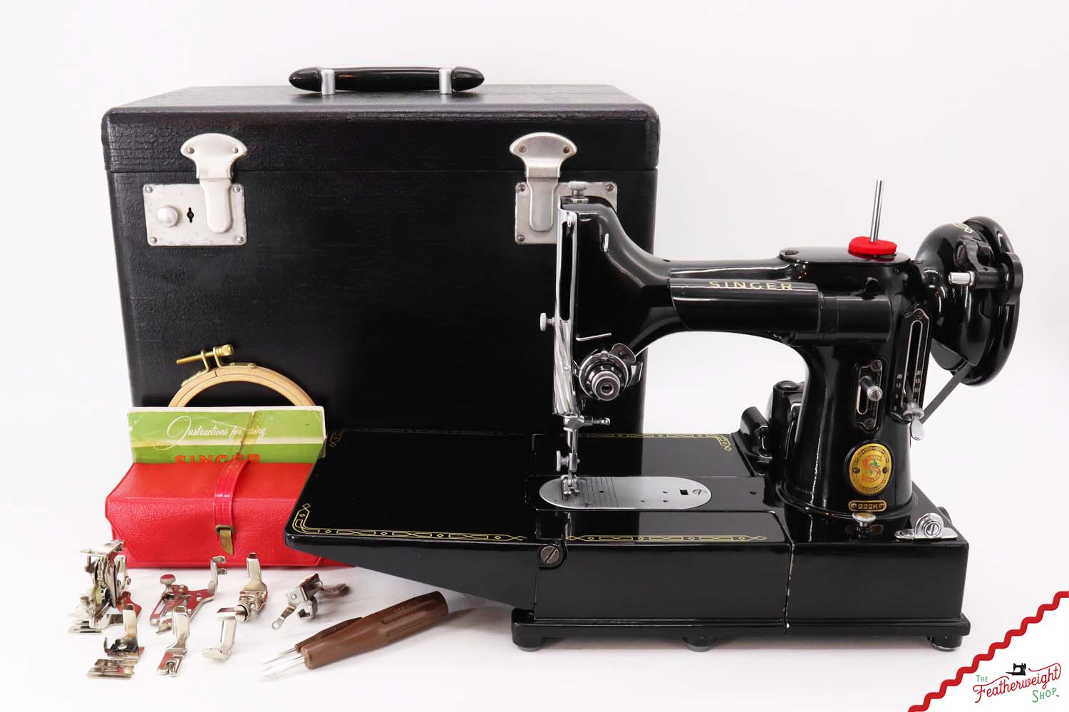 Singer Featherweight 222K Sewing Machine, Red 'S' - ES352*** - 1961