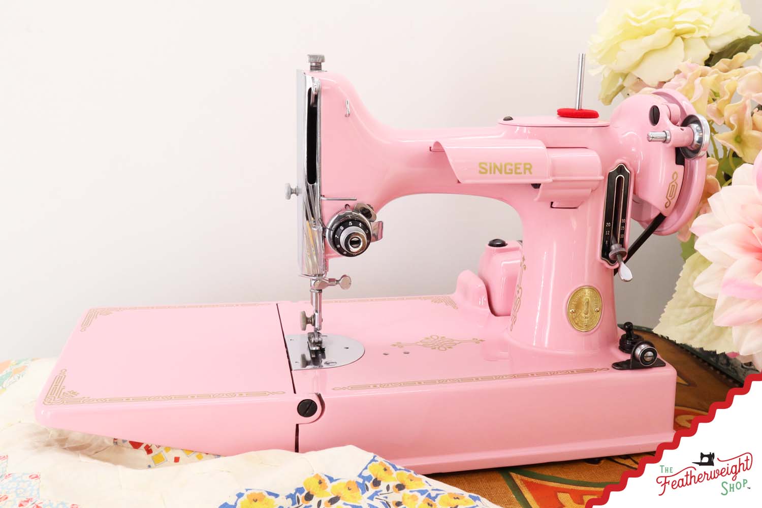 Singer Featherweight 221 AJ003*** - Fully Restored in Rosy Posy Pink