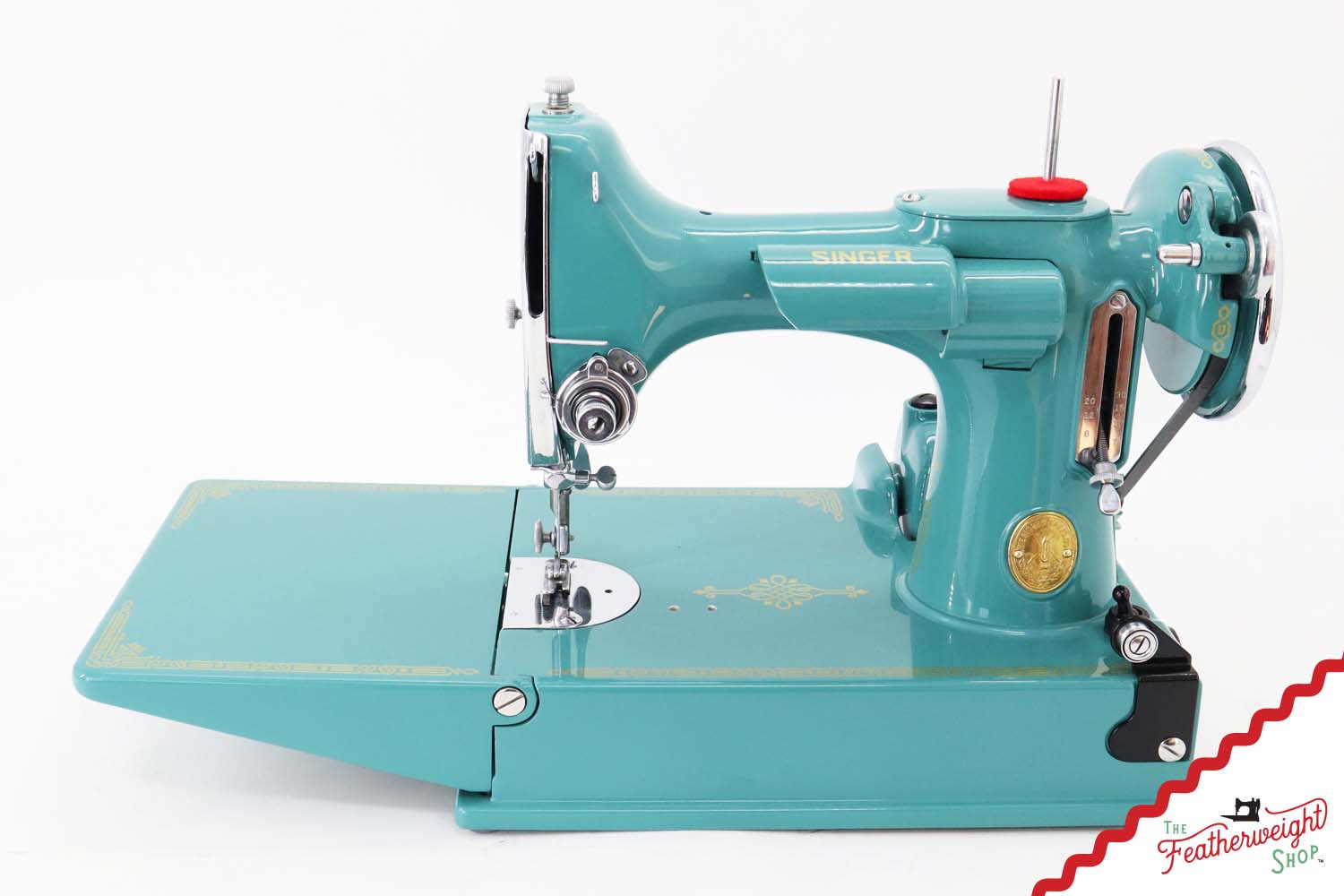 Singer Featherweight 221, AE079*** - Fully Restored in Lagoon