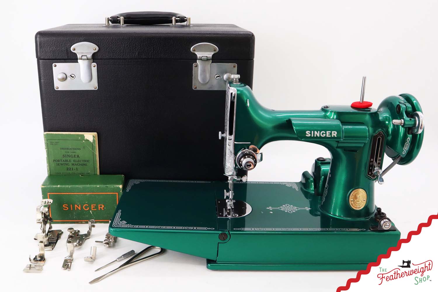 Singer Featherweight 221 AG988*** - Fully Restored in Emerald Green