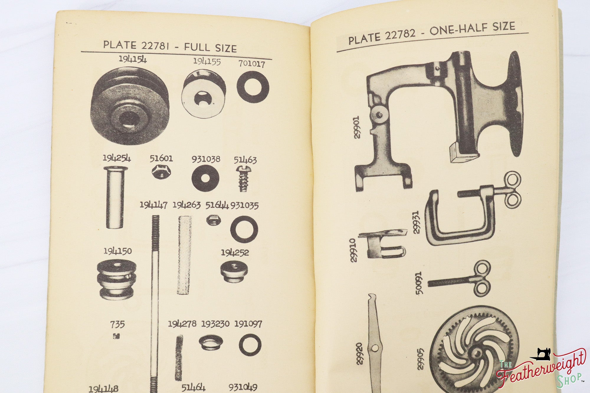 List of Parts Book, Singer 20, Sewhandy (Vintage Original) - RARE