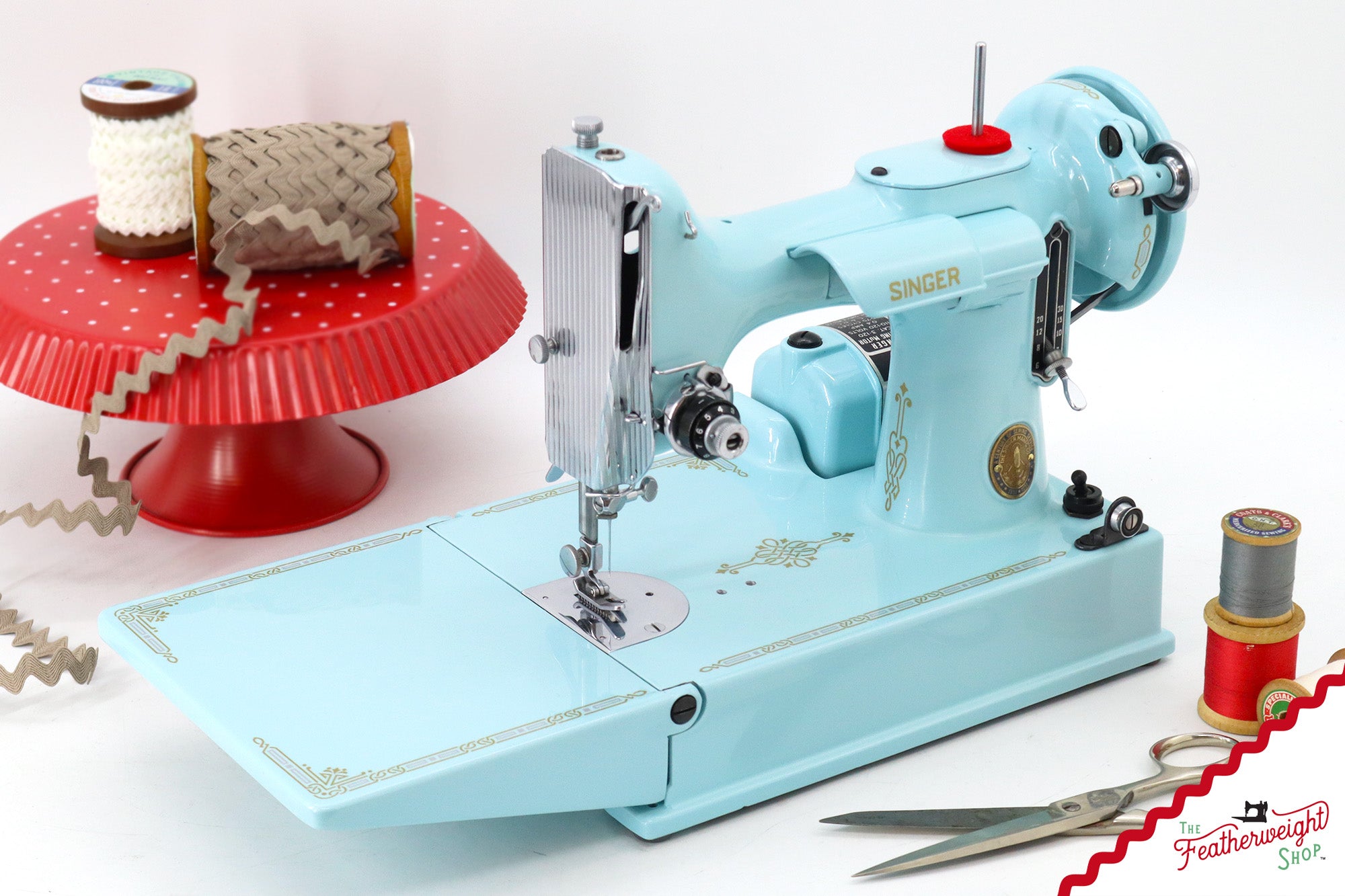 Singer Featherweight 221 - AK102*** - Fully Restored in Snowflake Blue