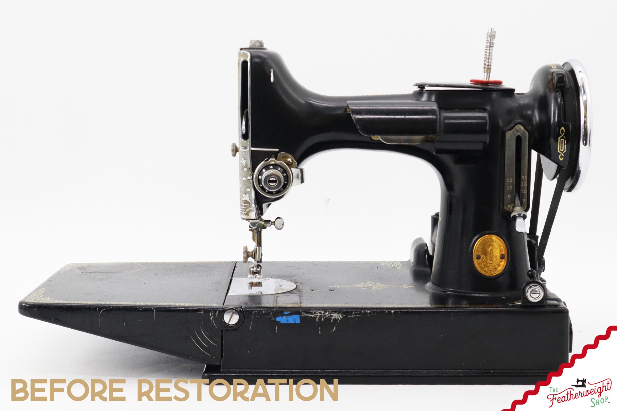 Singer Featherweight Top Decal 221 Fully Restored in Brandywine, AF383927 - SCARCE