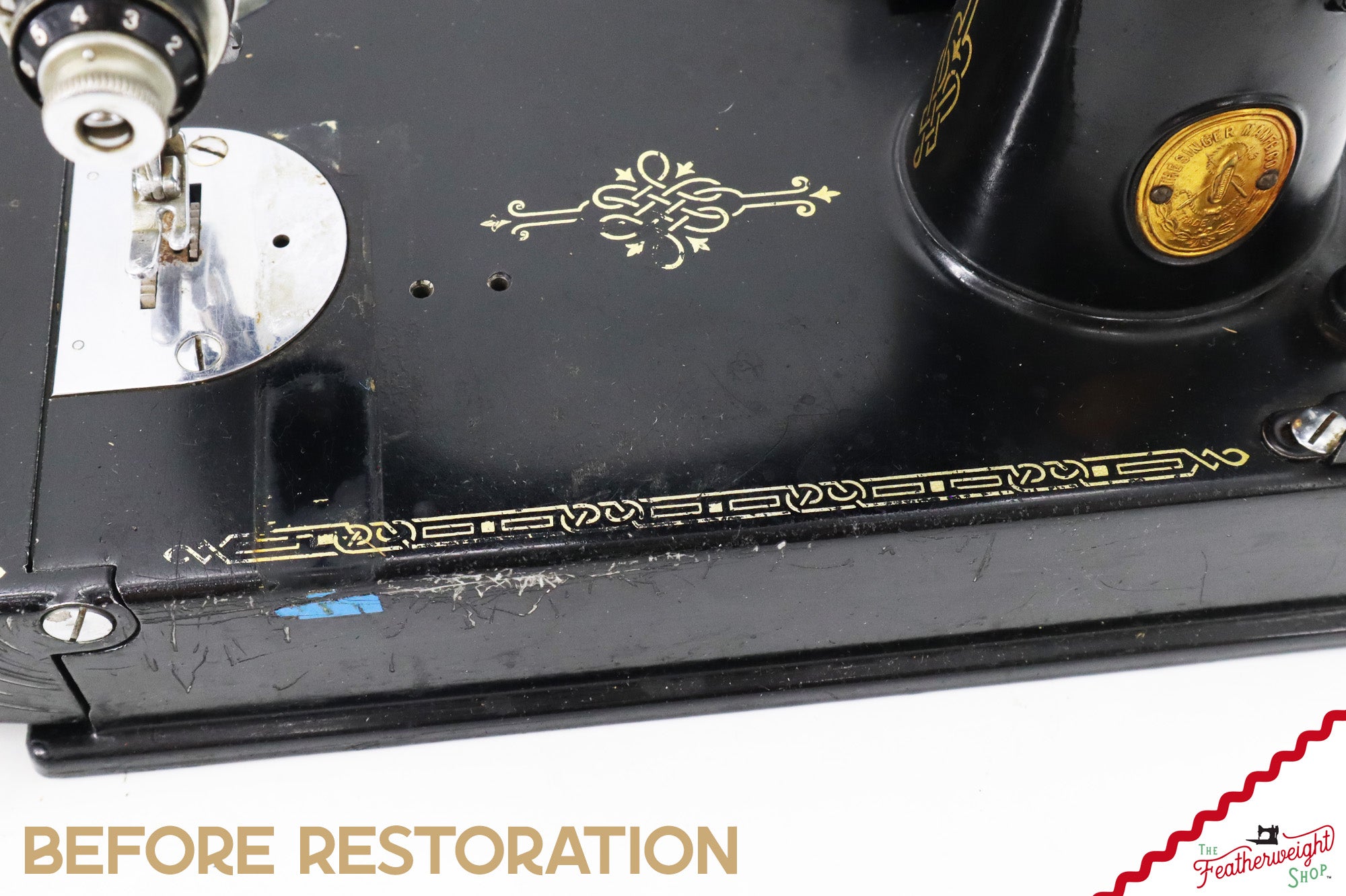 Singer Featherweight Top Decal 221 Fully Restored in Brandywine, AF383927 - SCARCE