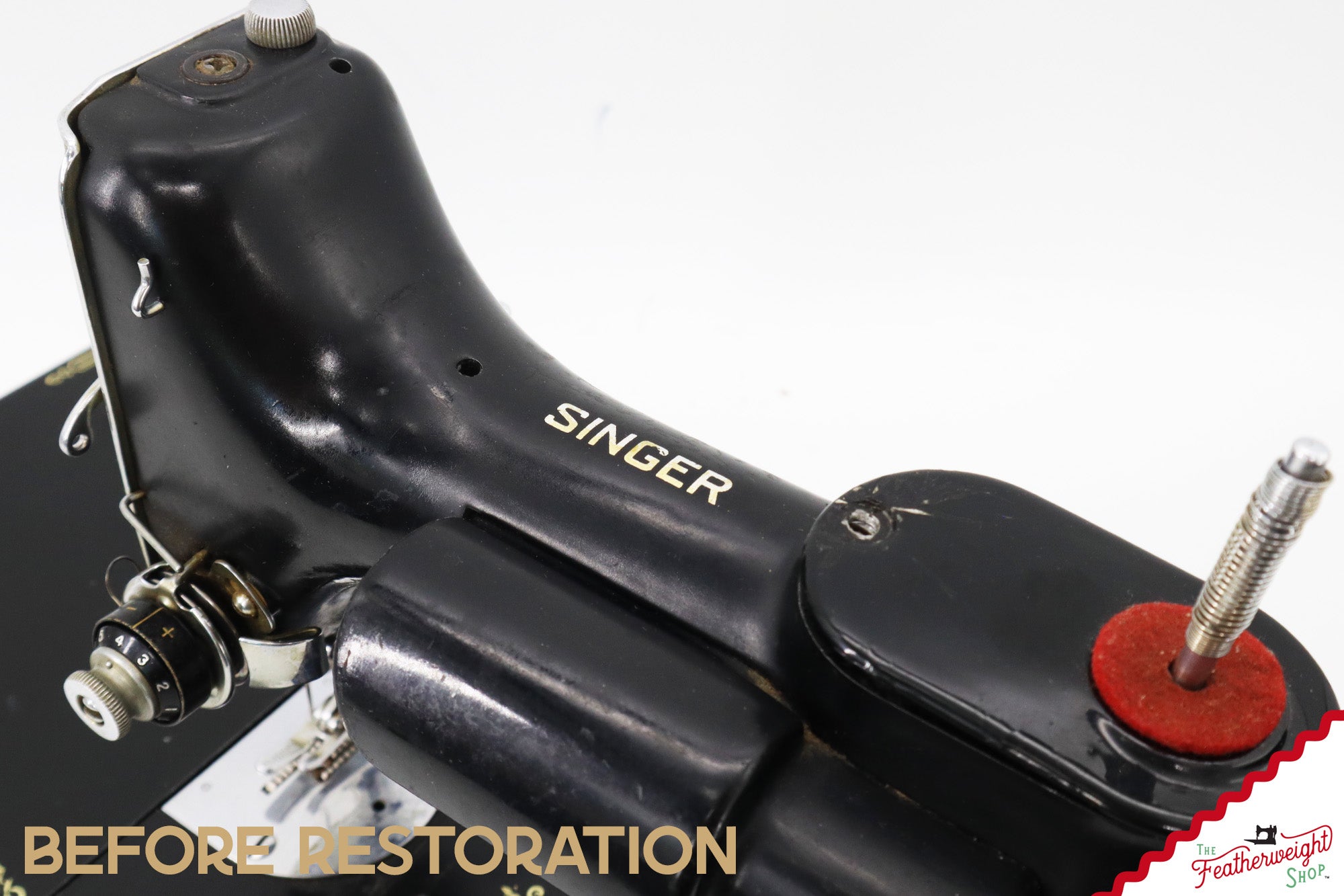 Singer Featherweight Top Decal 221 Fully Restored in Brandywine, AF383927 - SCARCE