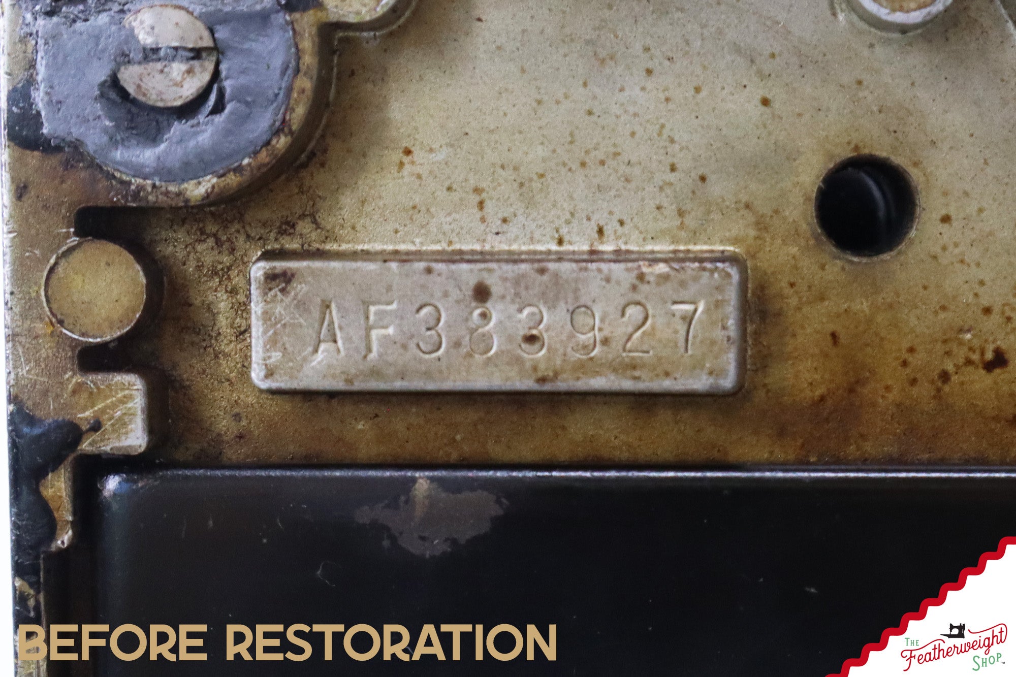 Singer Featherweight Top Decal 221 Fully Restored in Brandywine, AF383927 - SCARCE