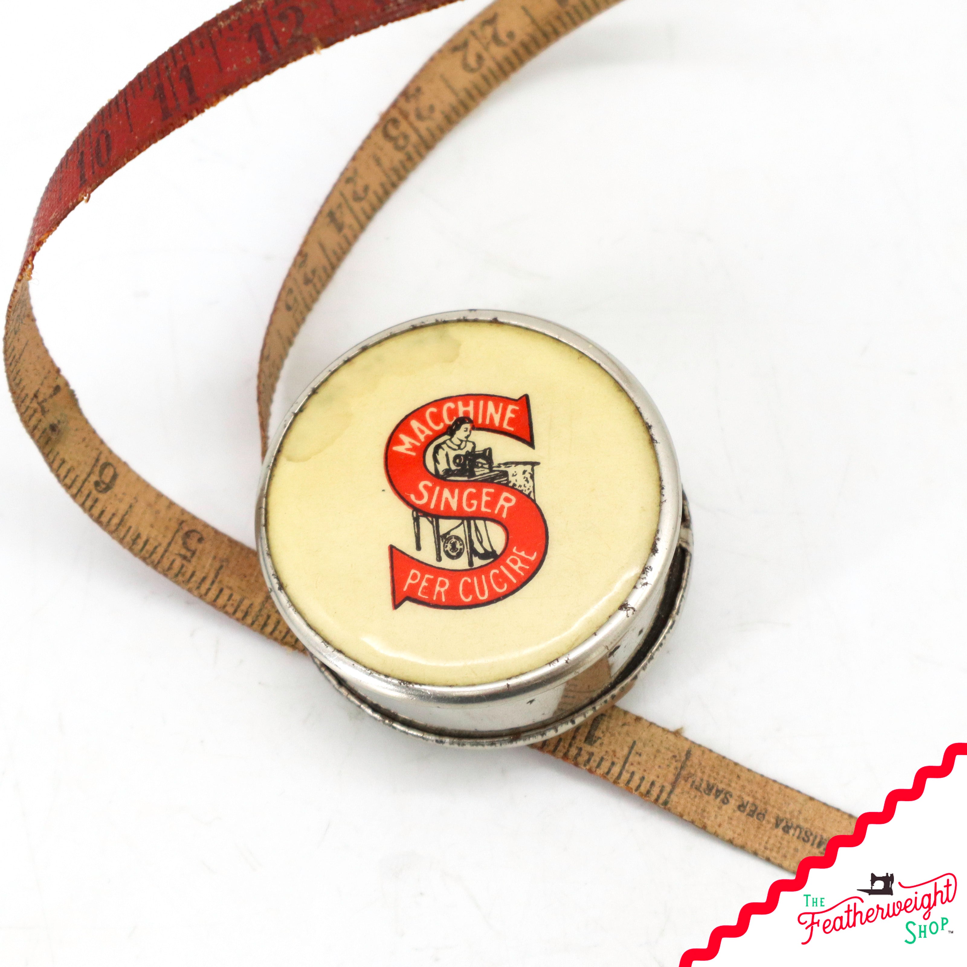 Measuring Tape, Retractable Singer Italian (Vintage Original) - RARE