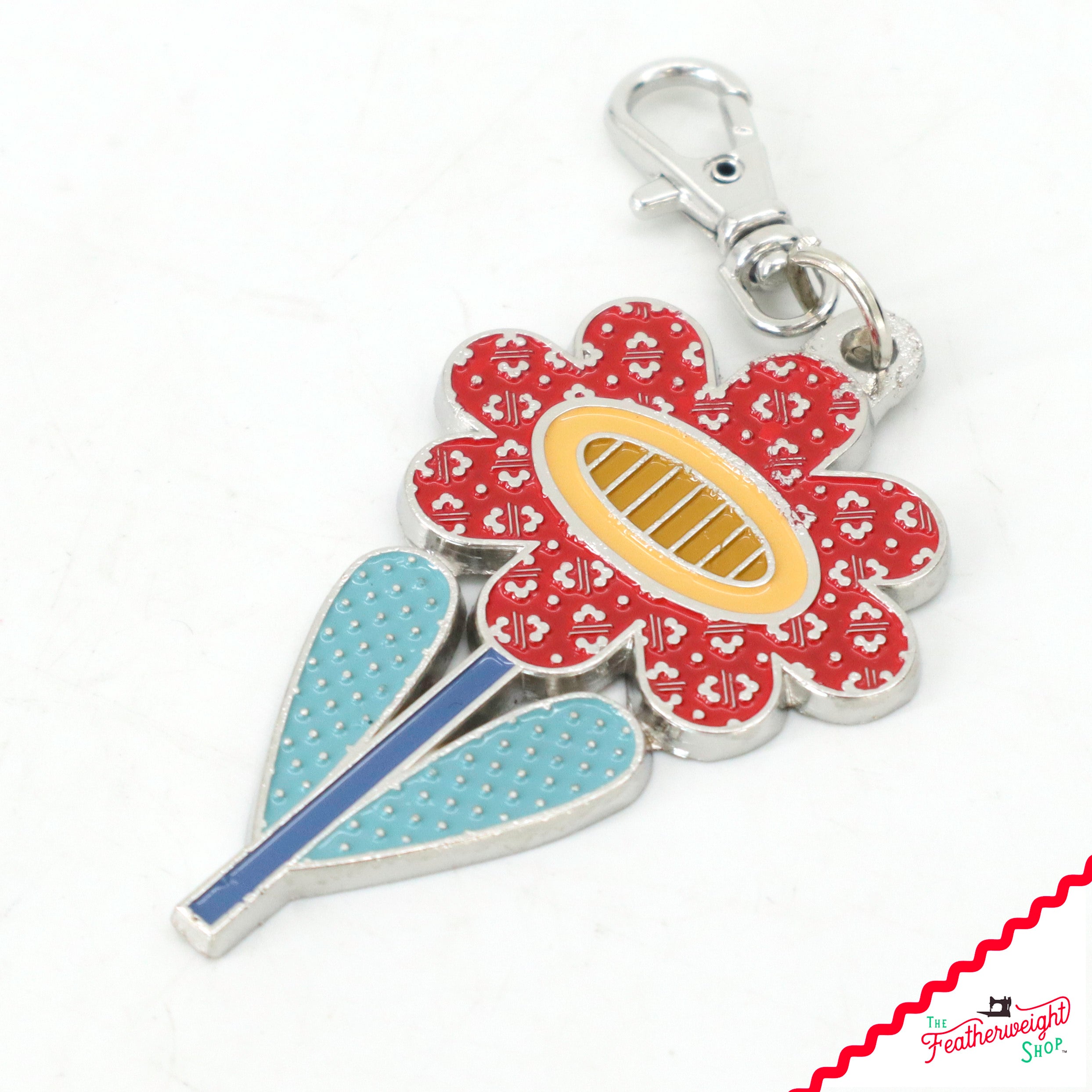 Keyring & Keychain Enamel Happy Charm, Flower by Lori Holt