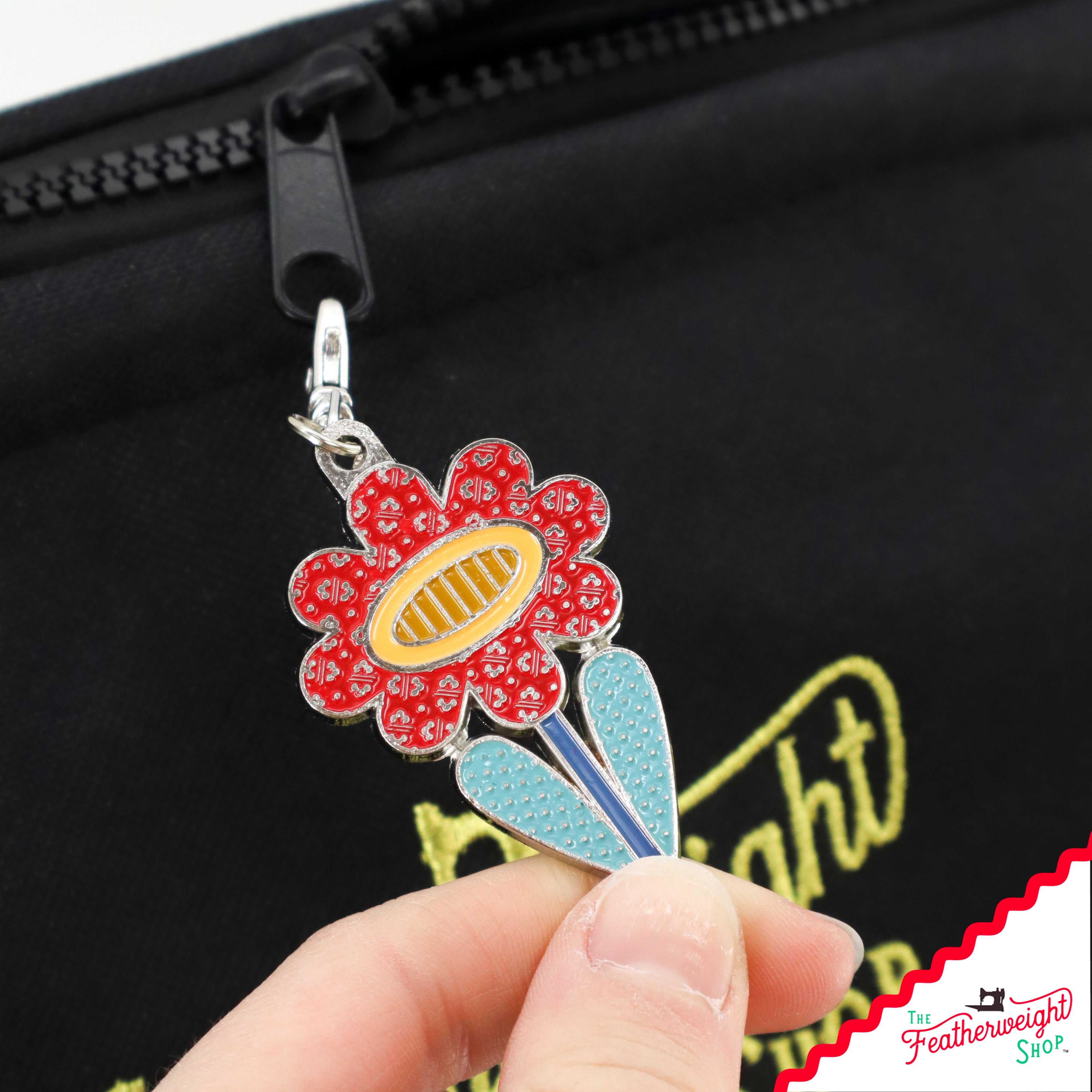 Keyring & Keychain Enamel Happy Charm, Flower by Lori Holt