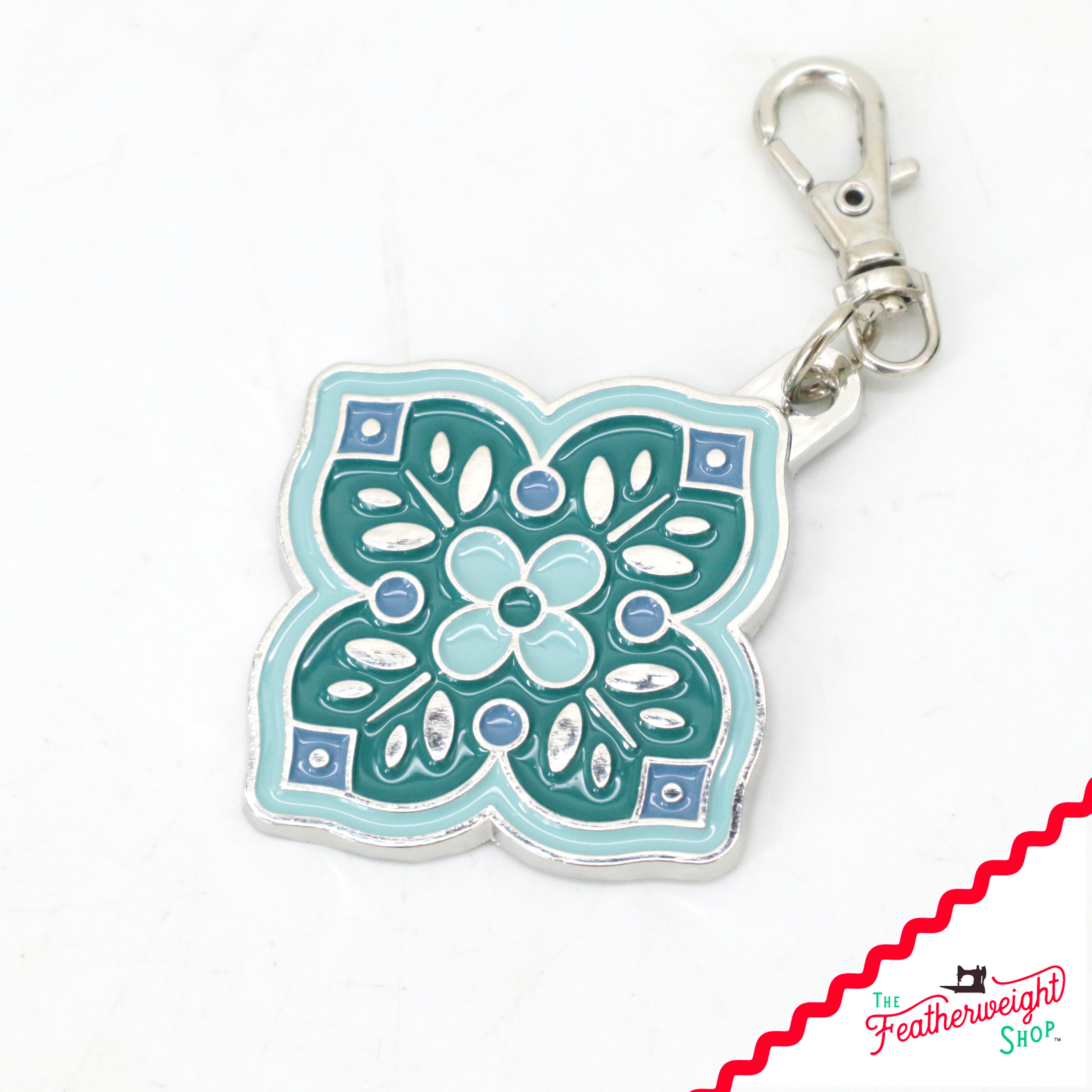 Keyring & Keychain Enamel Happy Charm, Medallion by Lori Holt
