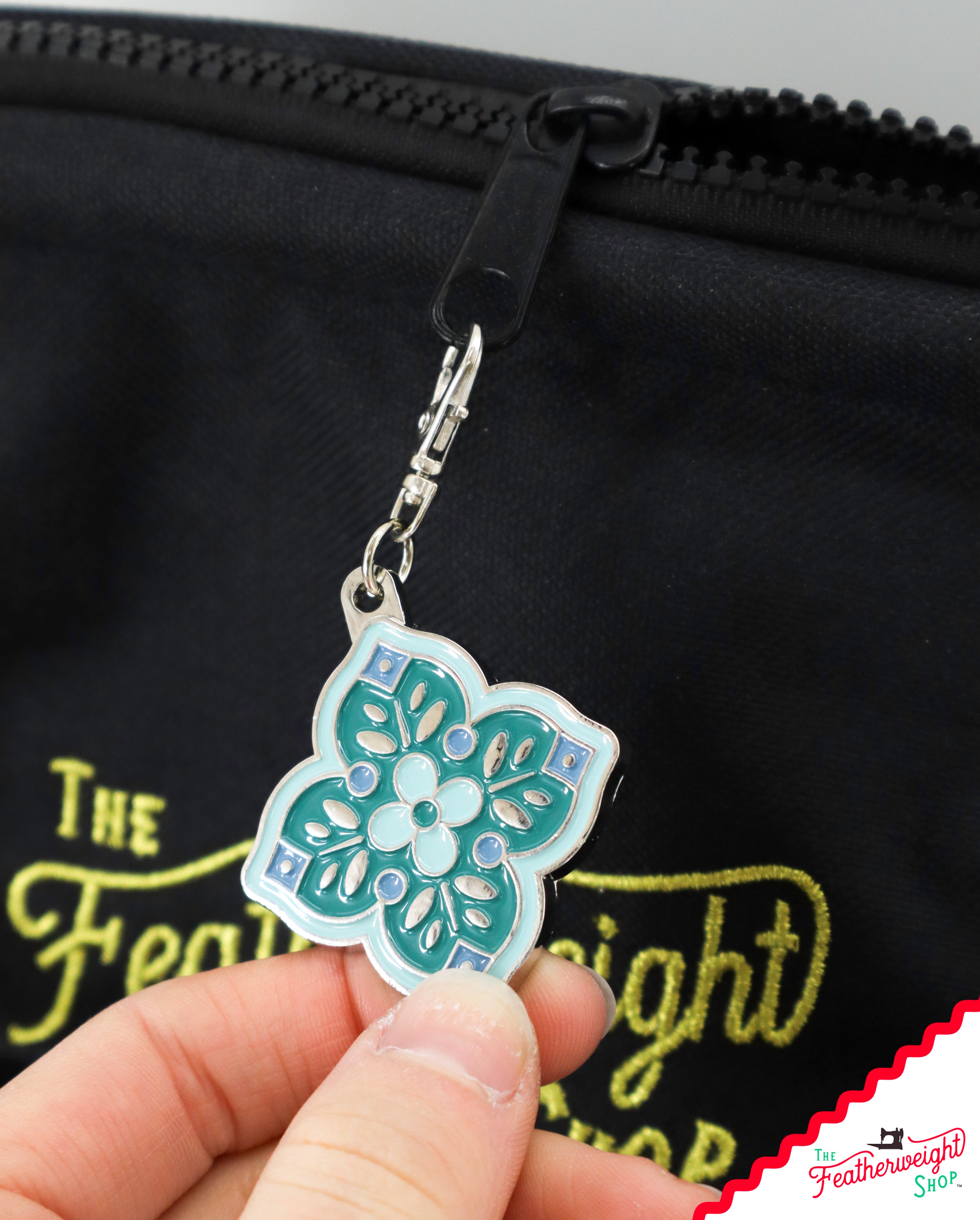 Keyring & Keychain Enamel Happy Charm, Medallion by Lori Holt