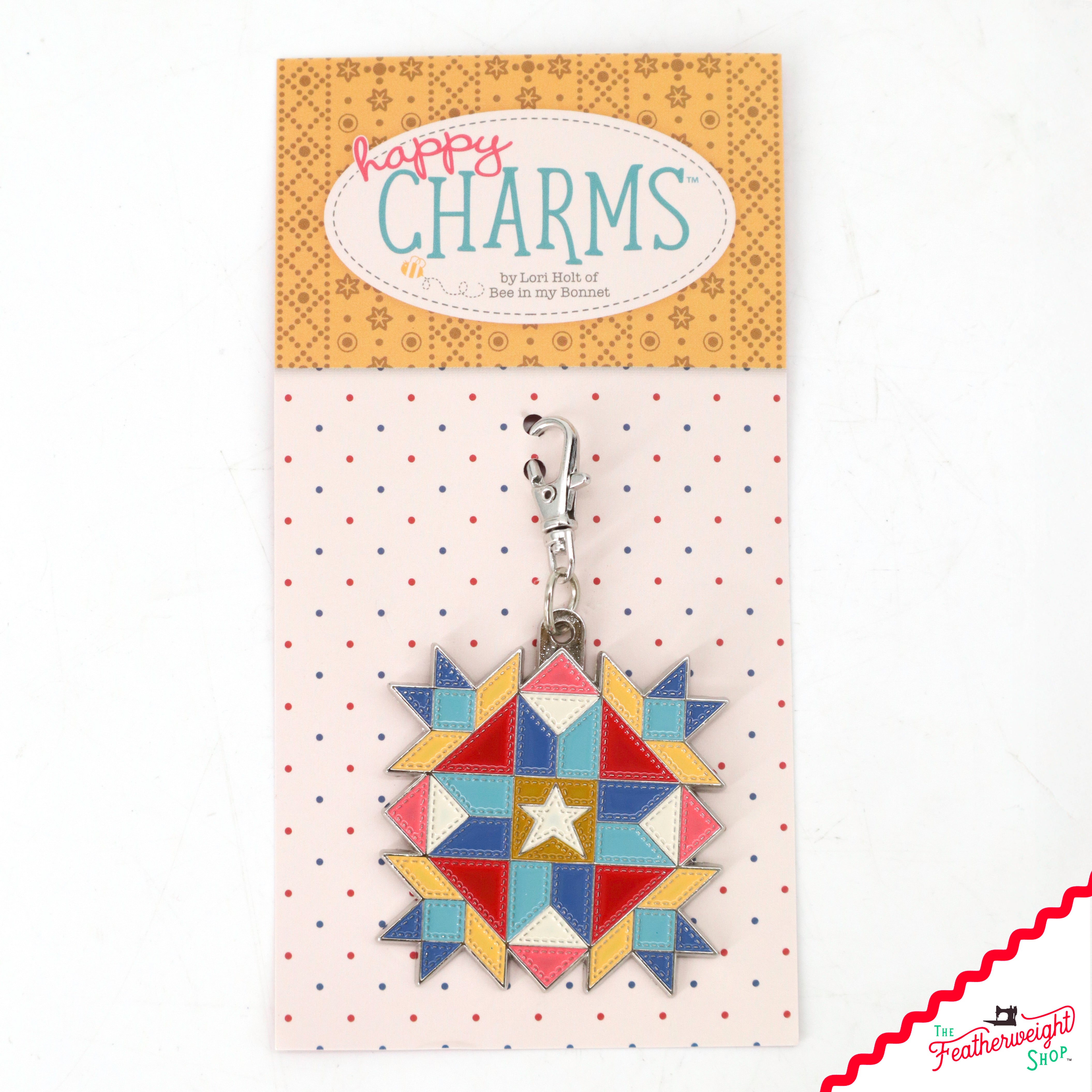 Keyring & Keychain Enamel Happy Charm, Star by Lori Holt