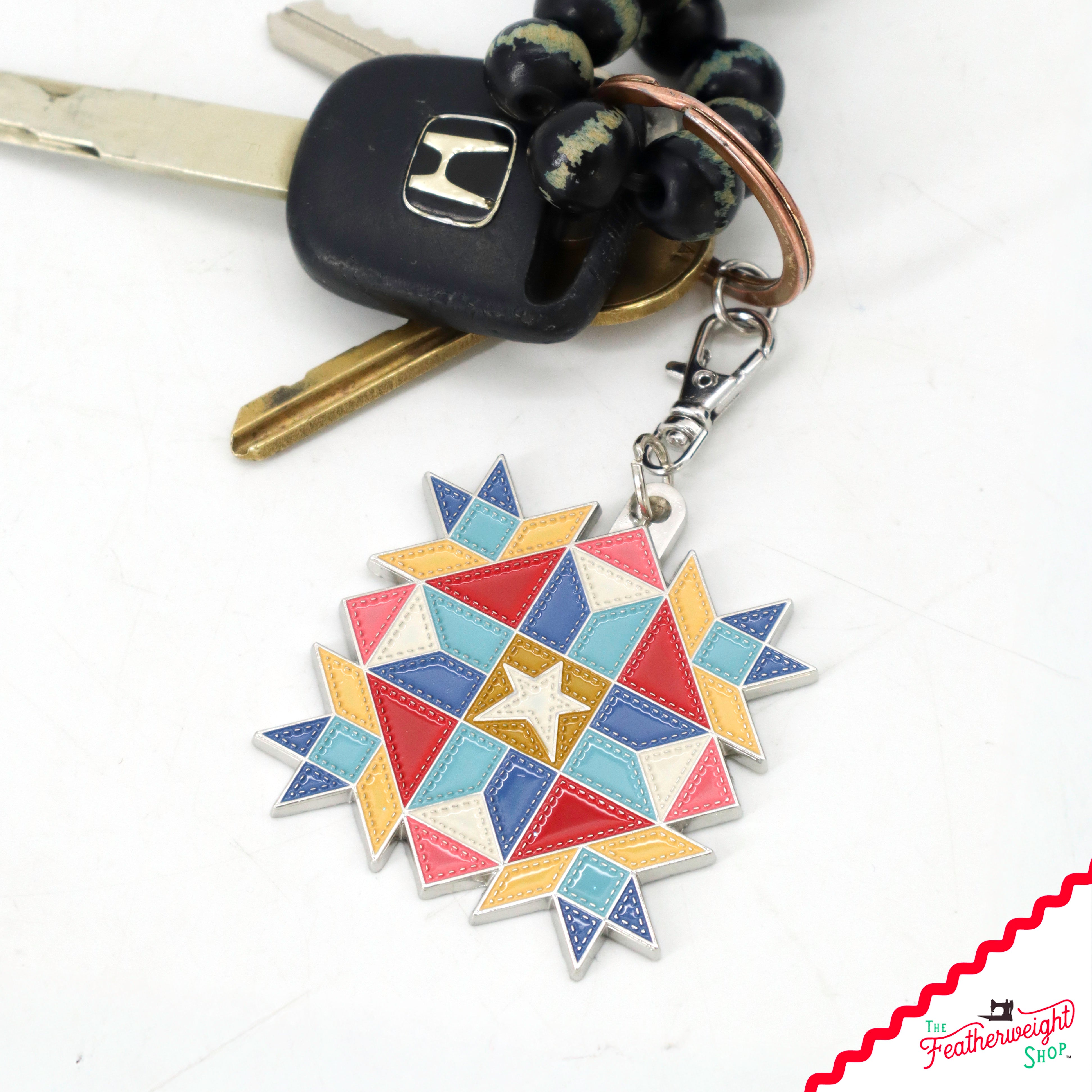 Keyring & Keychain Enamel Happy Charm, Star by Lori Holt