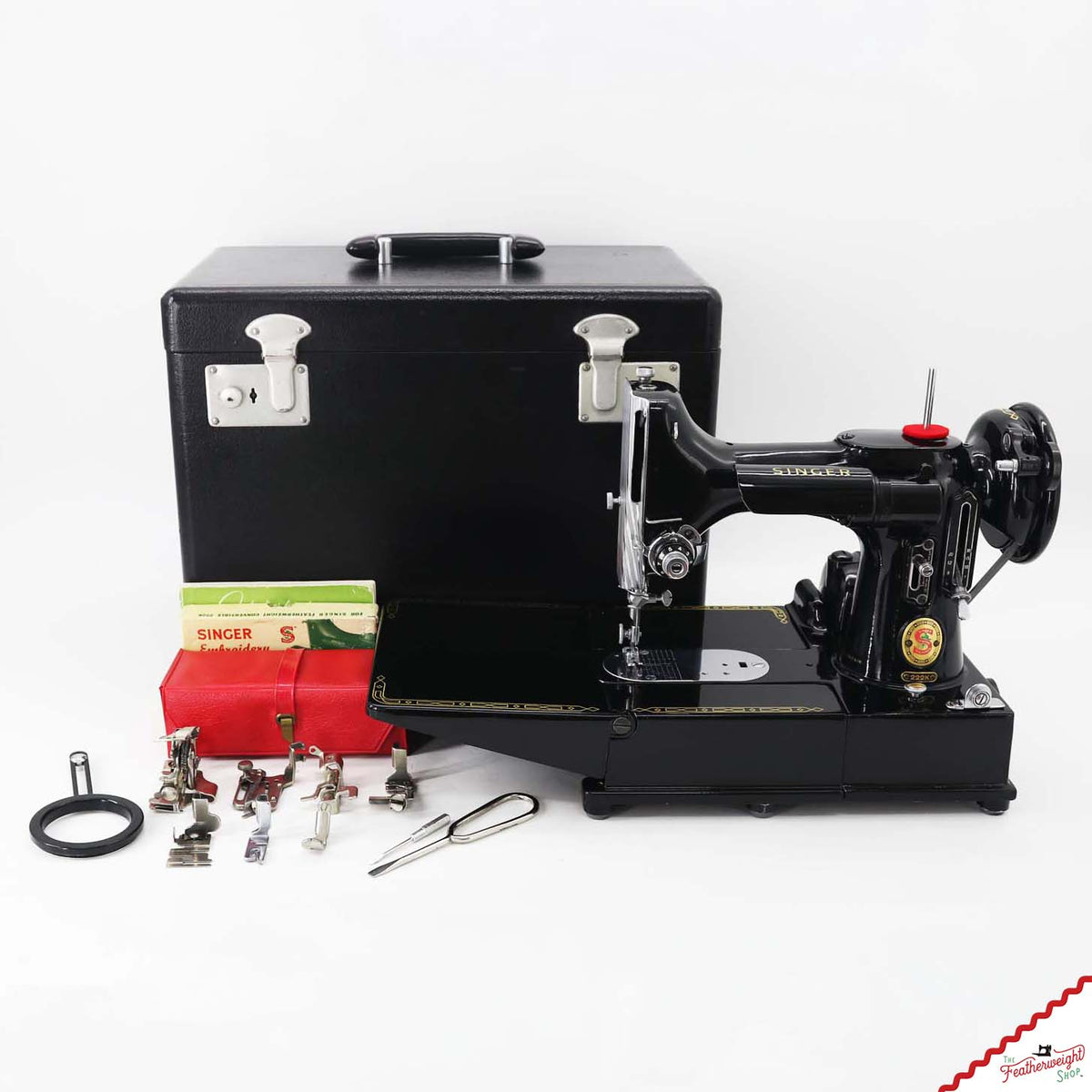 Singer Featherweight 222K Sewing Machine, Red 'S' - ER31657* - 1960