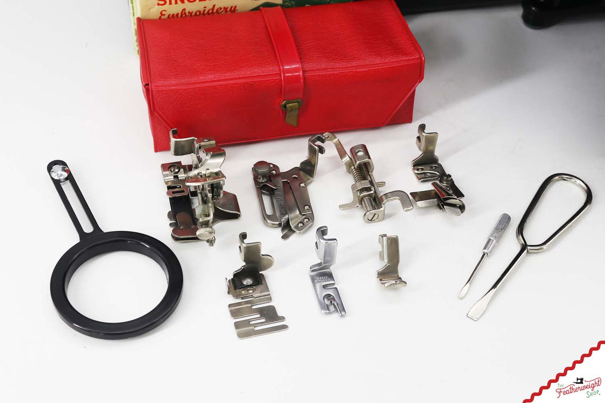Singer Featherweight 222K Sewing Machine, Red 'S' - ER31657* - 1960