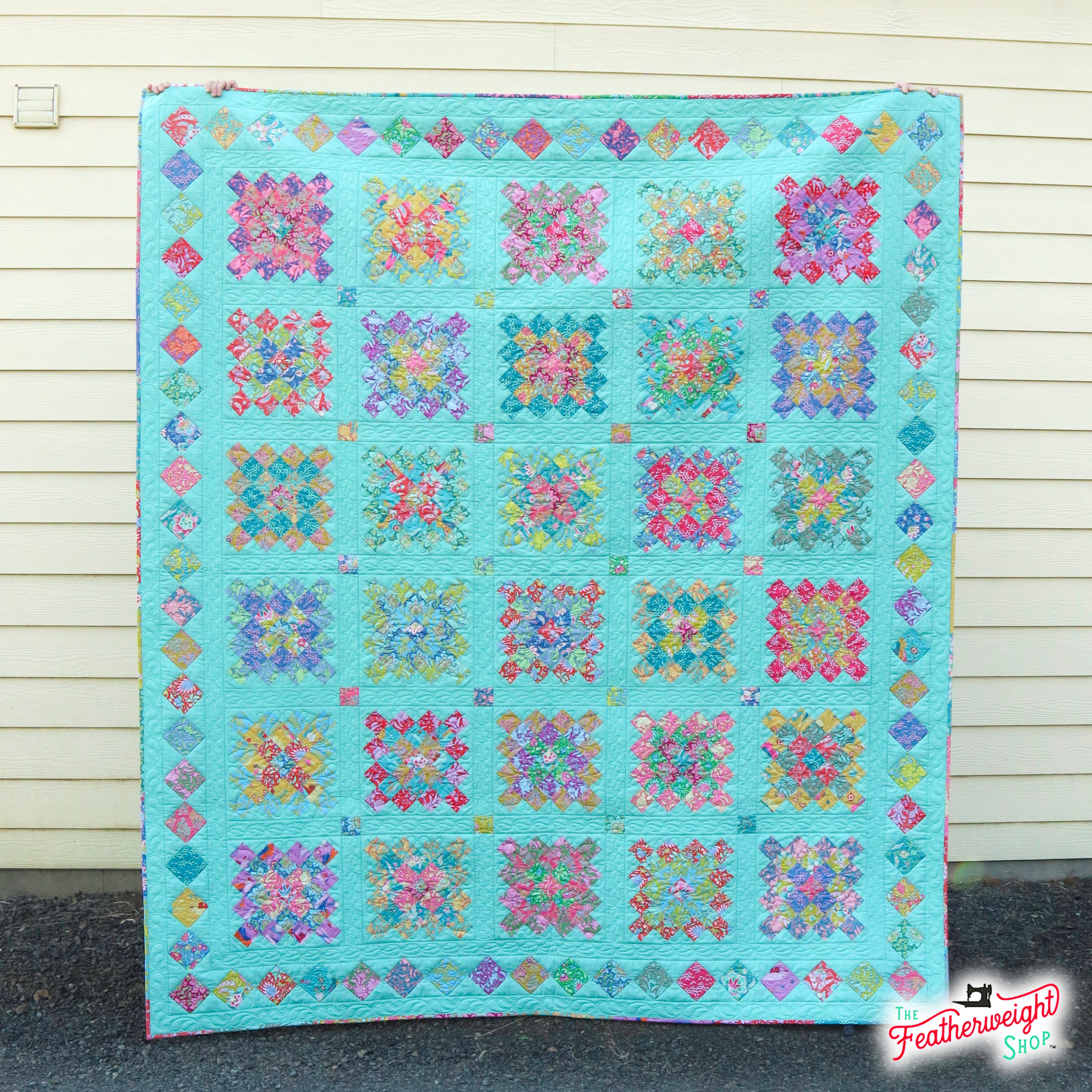 Caribbean Sea Great Granny Squared Quilt UPGRADE to Full/Queen Size