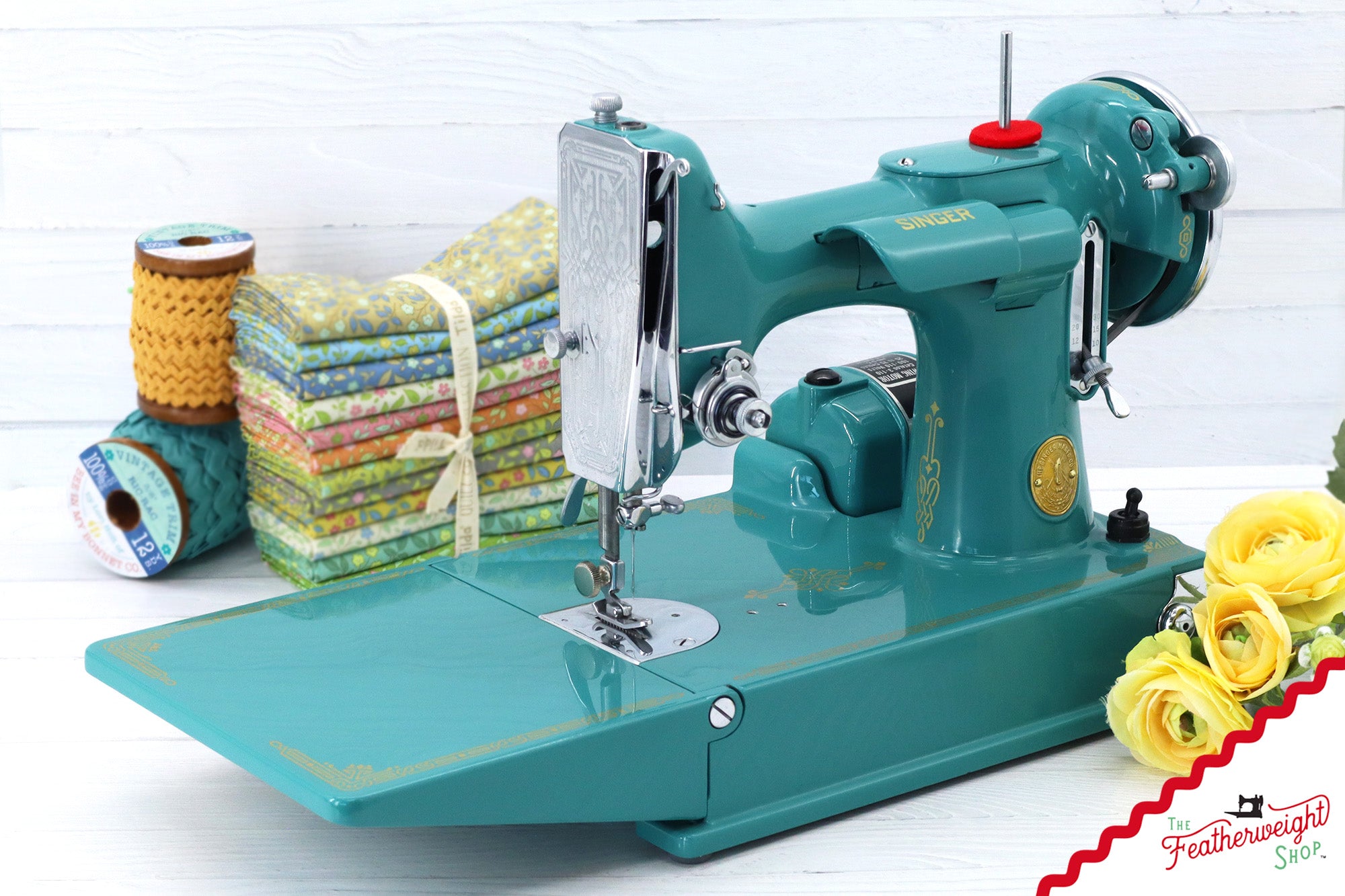 Singer Featherweight 221, AD938*** - Fully Restored in Lagoon