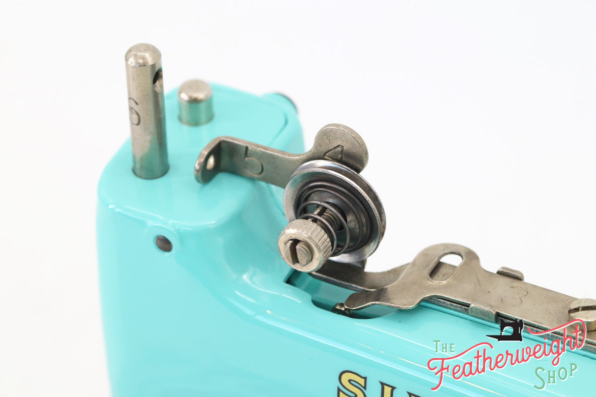 Singer Sewhandy Model 20 - Fully Restored in Tiffany Blue - May 2024, Faire