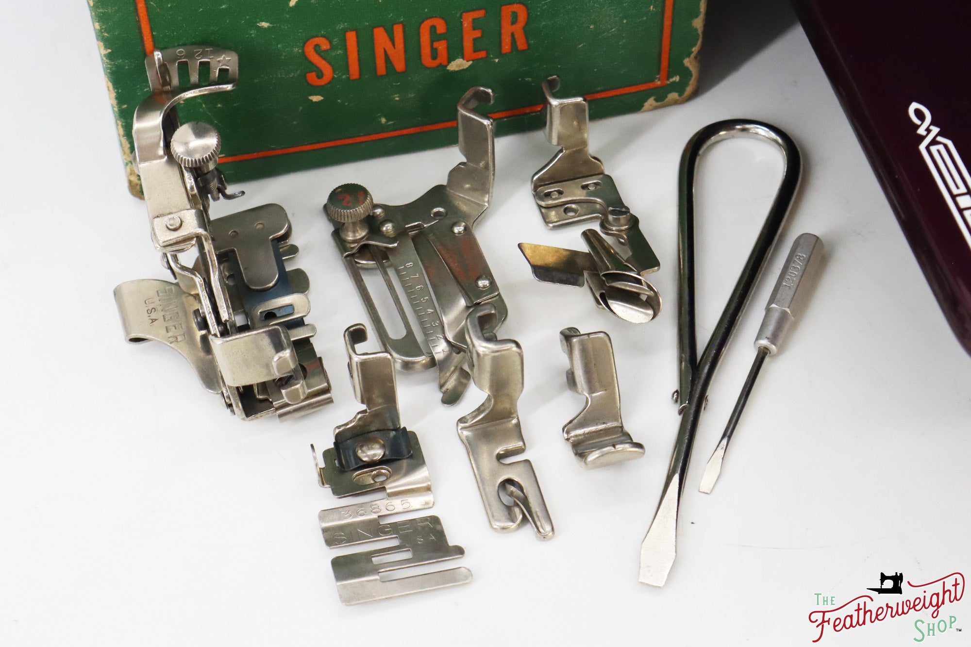 Singer Featherweight 221, AF867*** - Fully Restored in Star Garnet