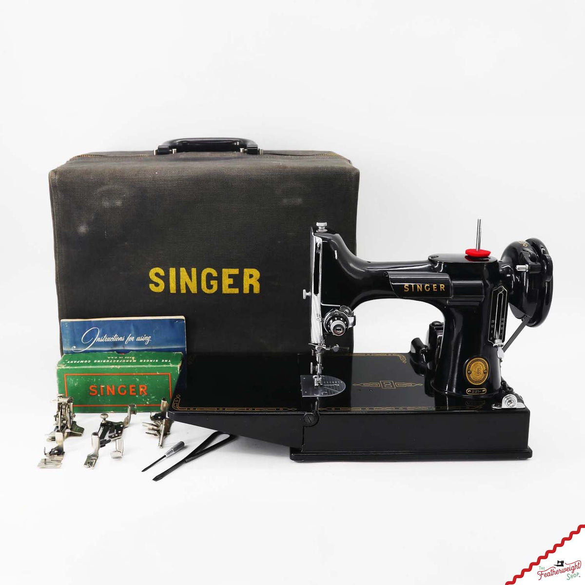 Singer Featherweight 221 Sewing Machine, AM683*** - Canvas Case Cover - RARE