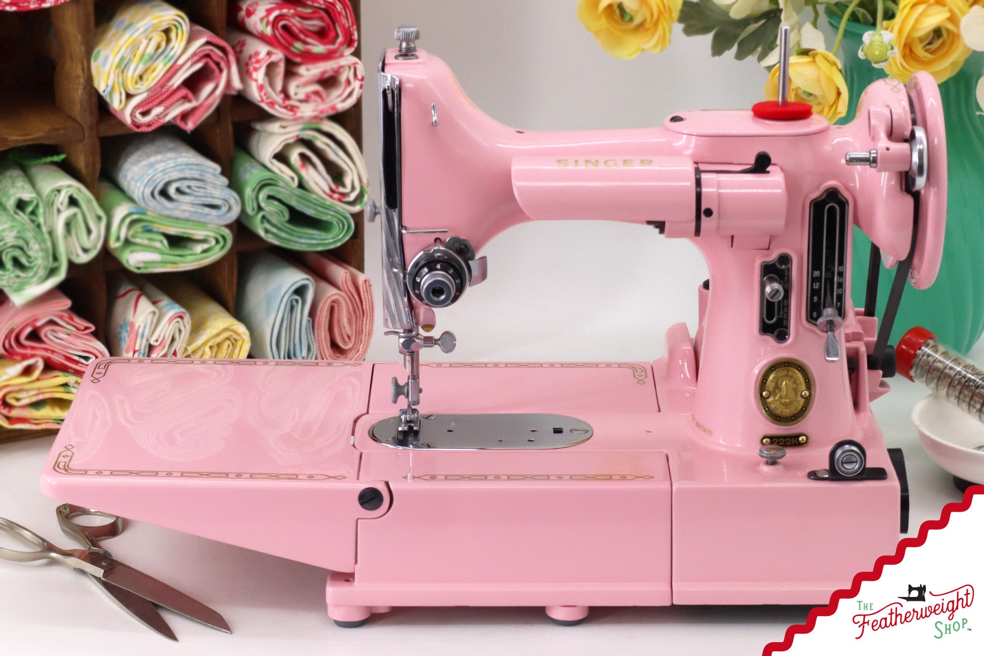 Singer Featherweight 222K - EK63642* - Fully Restored in Pink Frosting