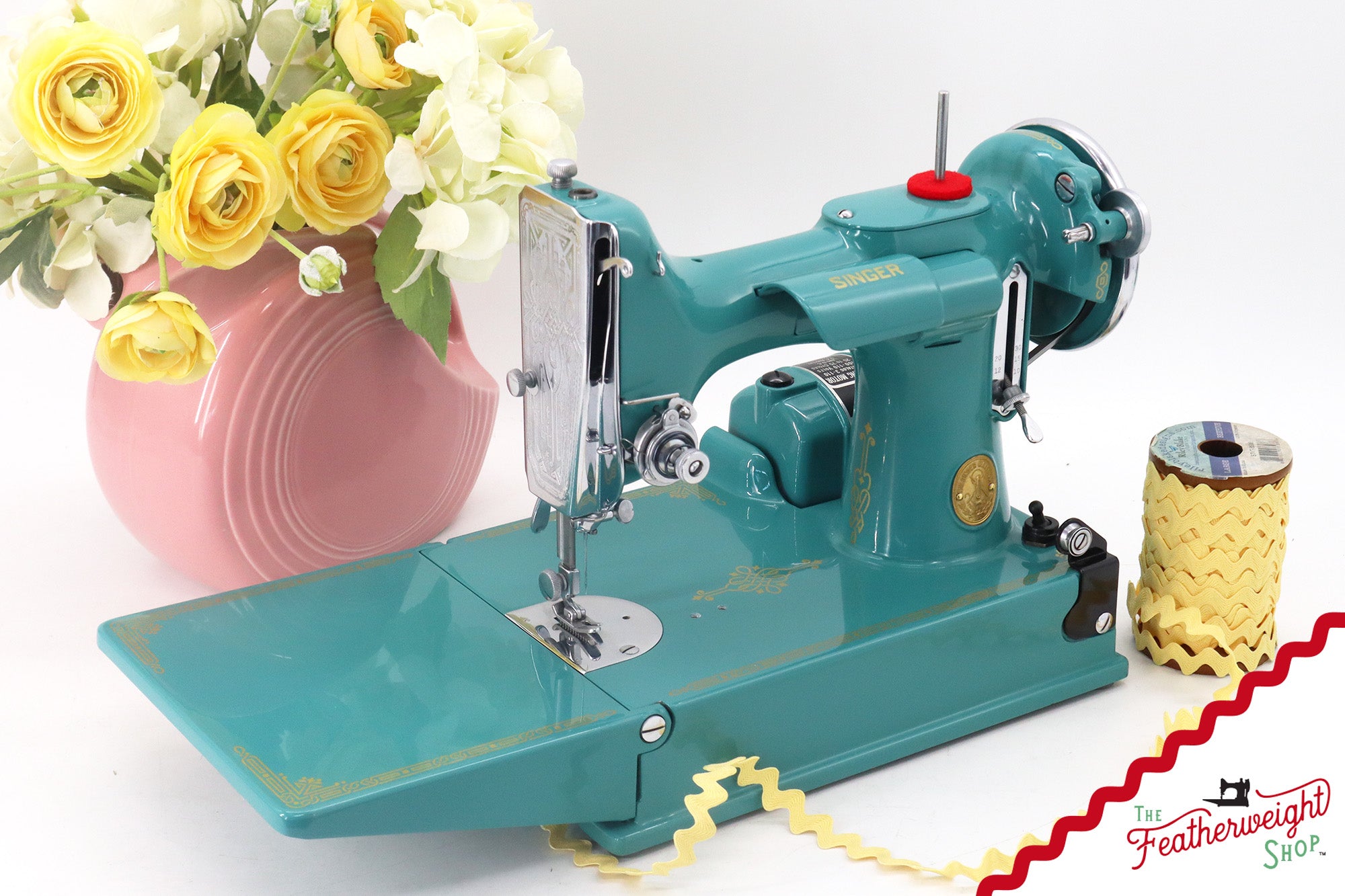 Singer Featherweight 221, AE061*** - Fully Restored in Lagoon