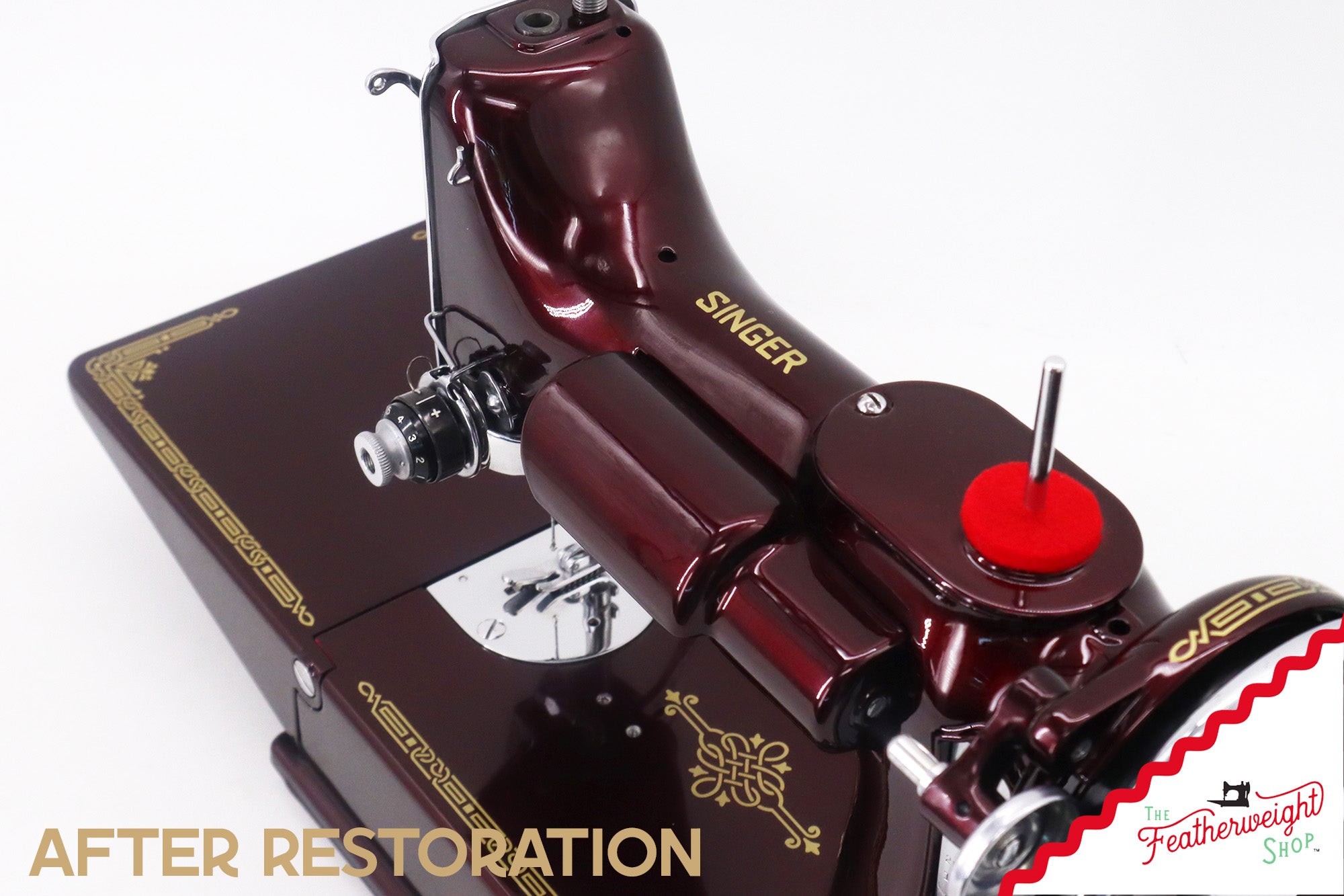 Singer Featherweight Top Decal 221 Fully Restored in Brandywine, AF383924 - SCARCE