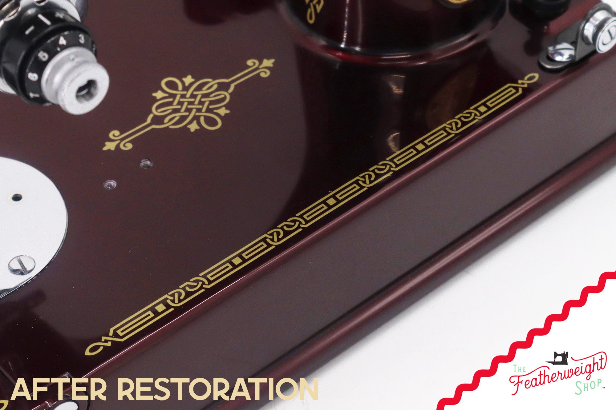 Singer Featherweight Top Decal 221 Fully Restored in Brandywine, AF383927 - SCARCE