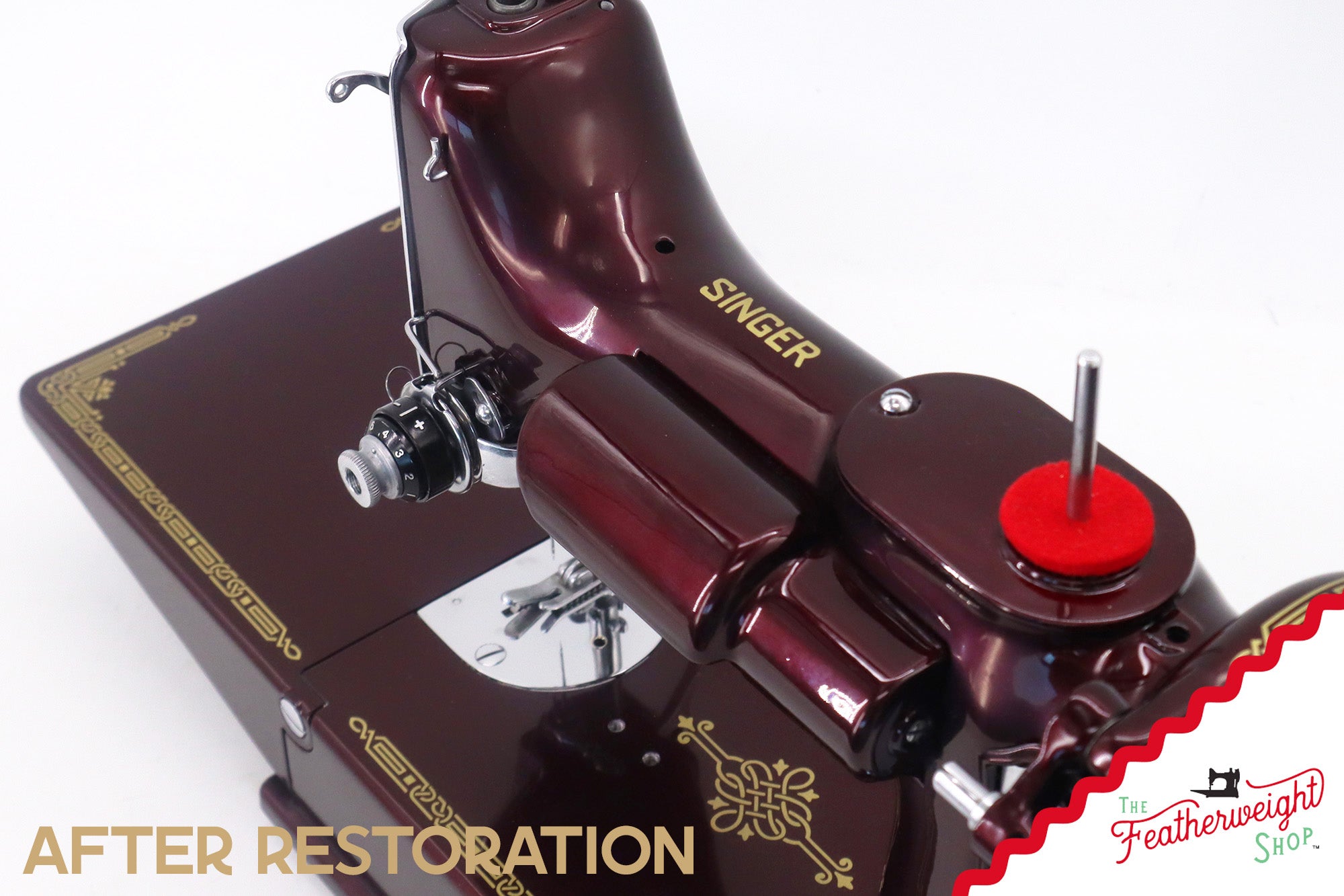 Singer Featherweight Top Decal 221 Fully Restored in Brandywine, AF383927 - SCARCE