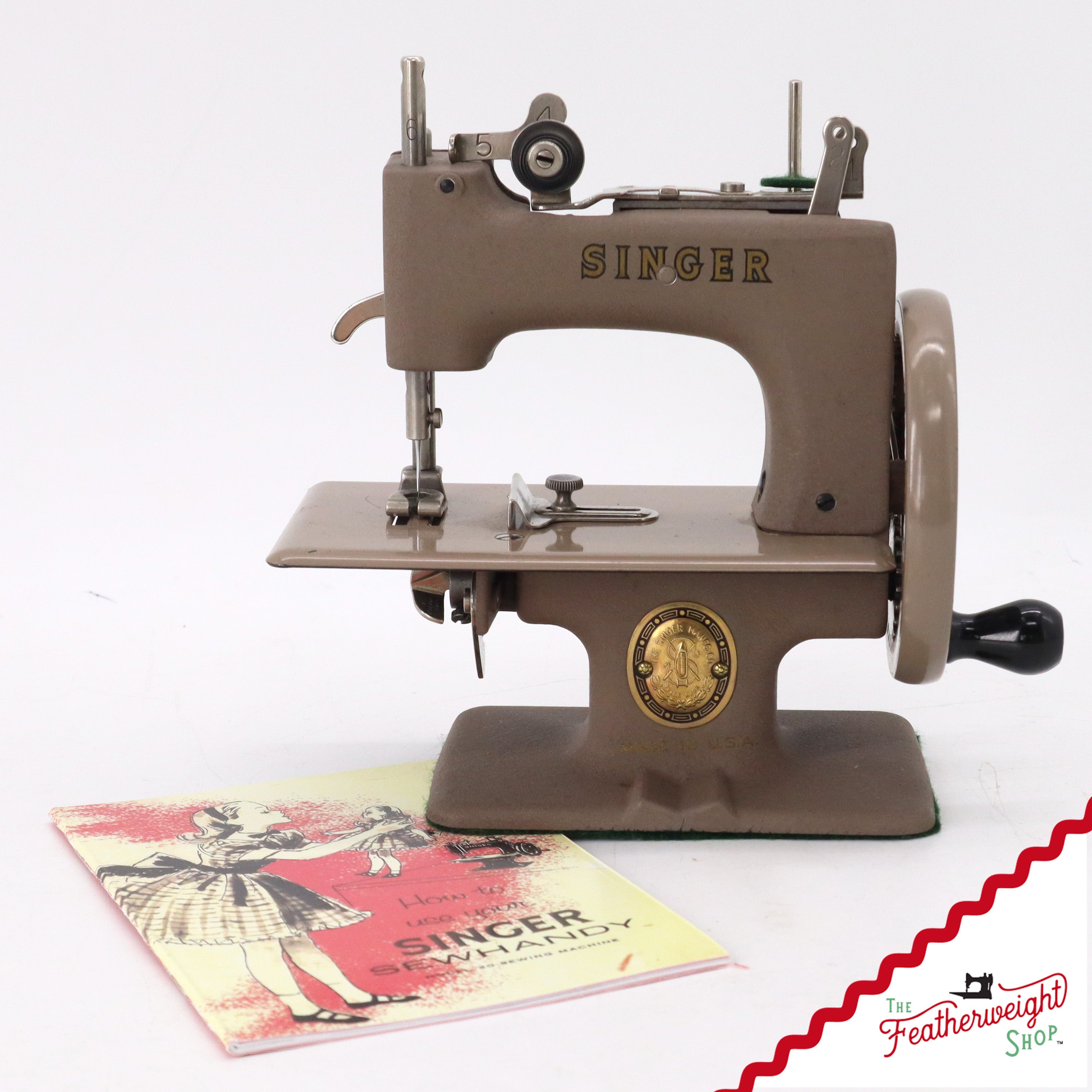 Singer Sewhandy Model 20, Warm Taupe - Made in U.S.A. Decal - July 2025, Faire
