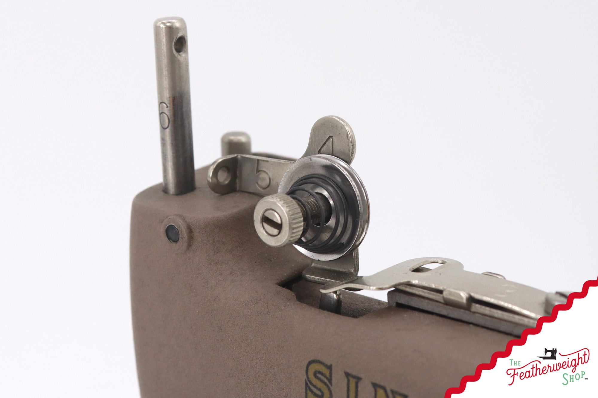 Singer Sewhandy Model 20, Warm Taupe - Made in U.S.A. Decal - July 2025, Faire