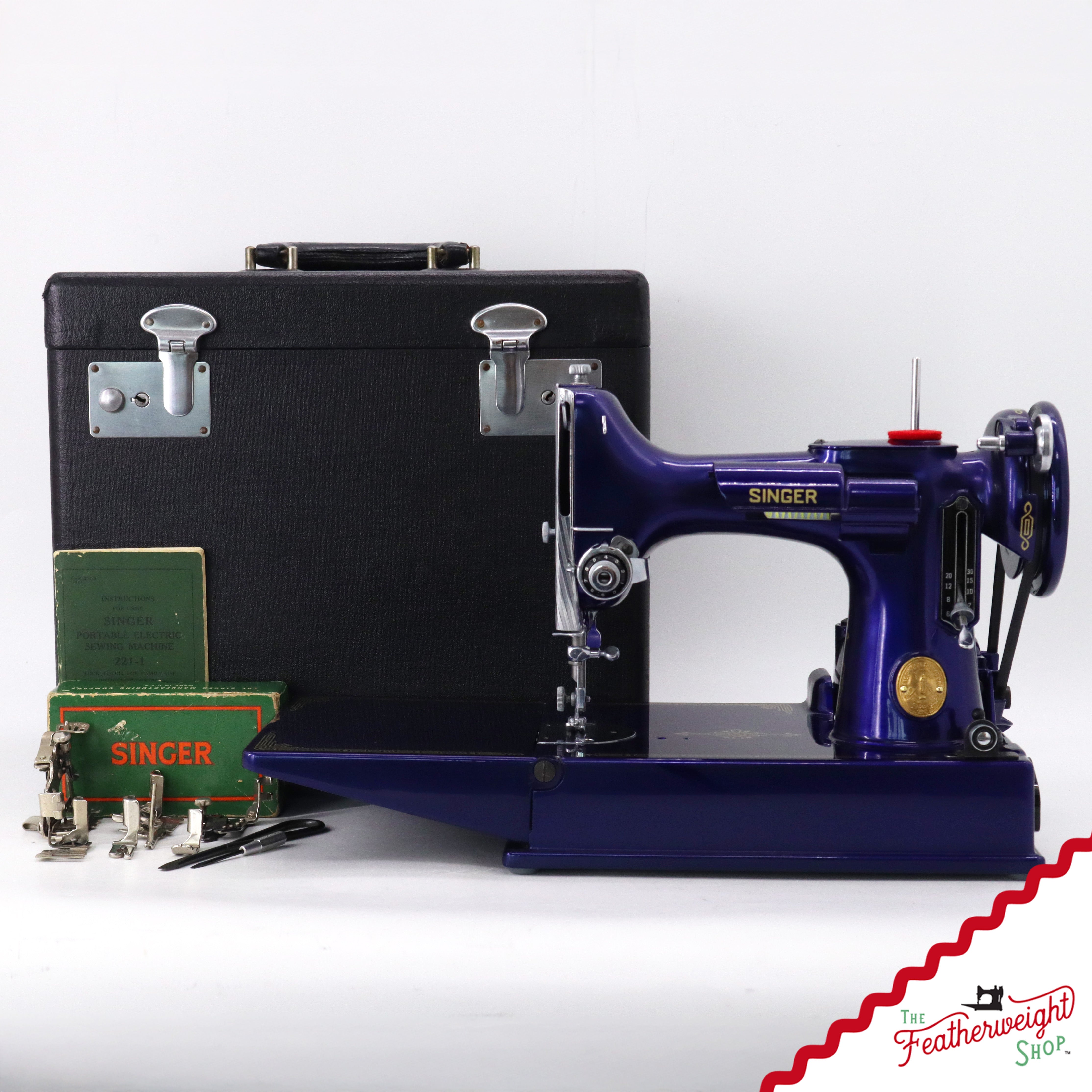 Singer Featherweight 221 AH213*** - Fully Restored in Cobalt Blue