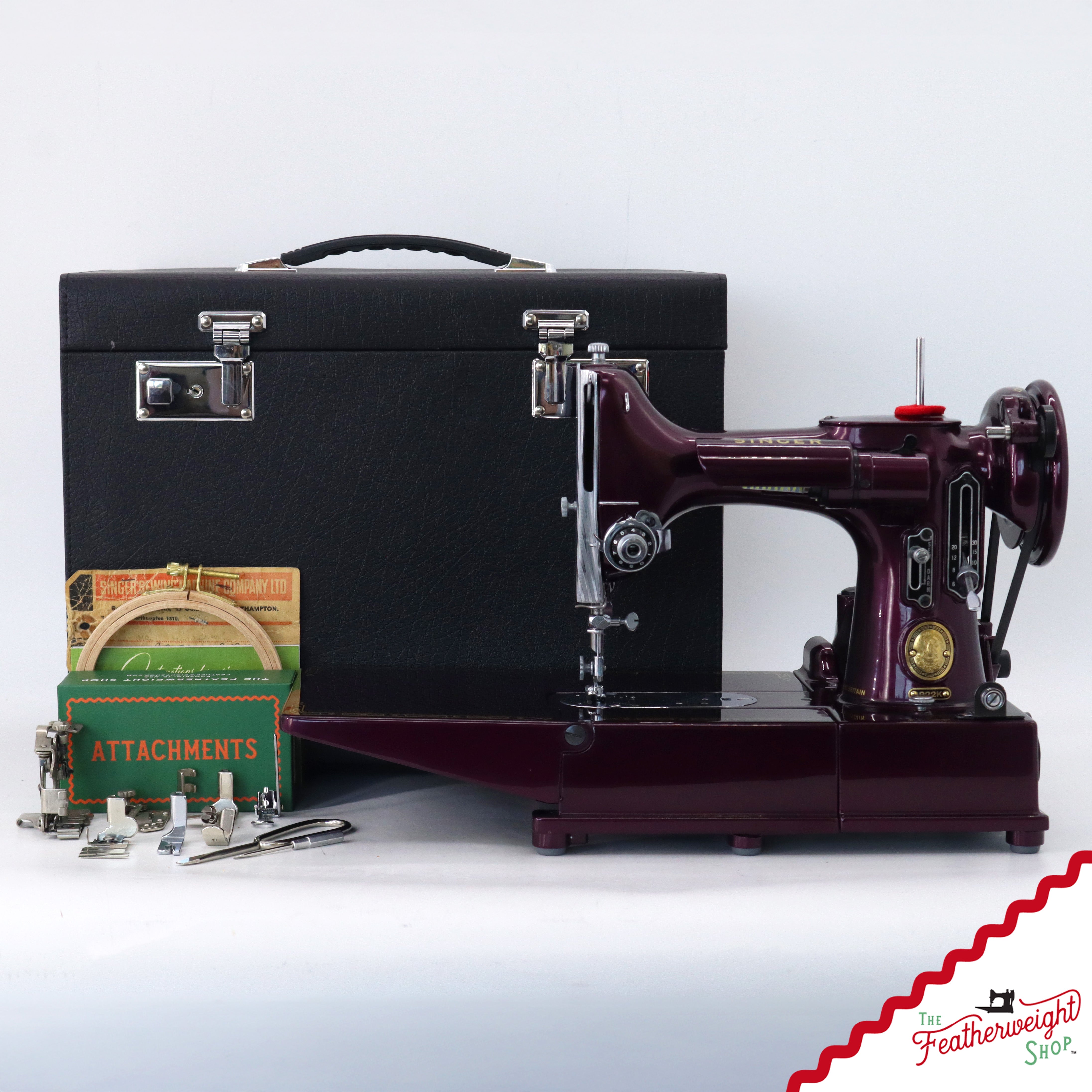 Singer Featherweight 222K - EL1842** - Fully Restored in Star Garnet