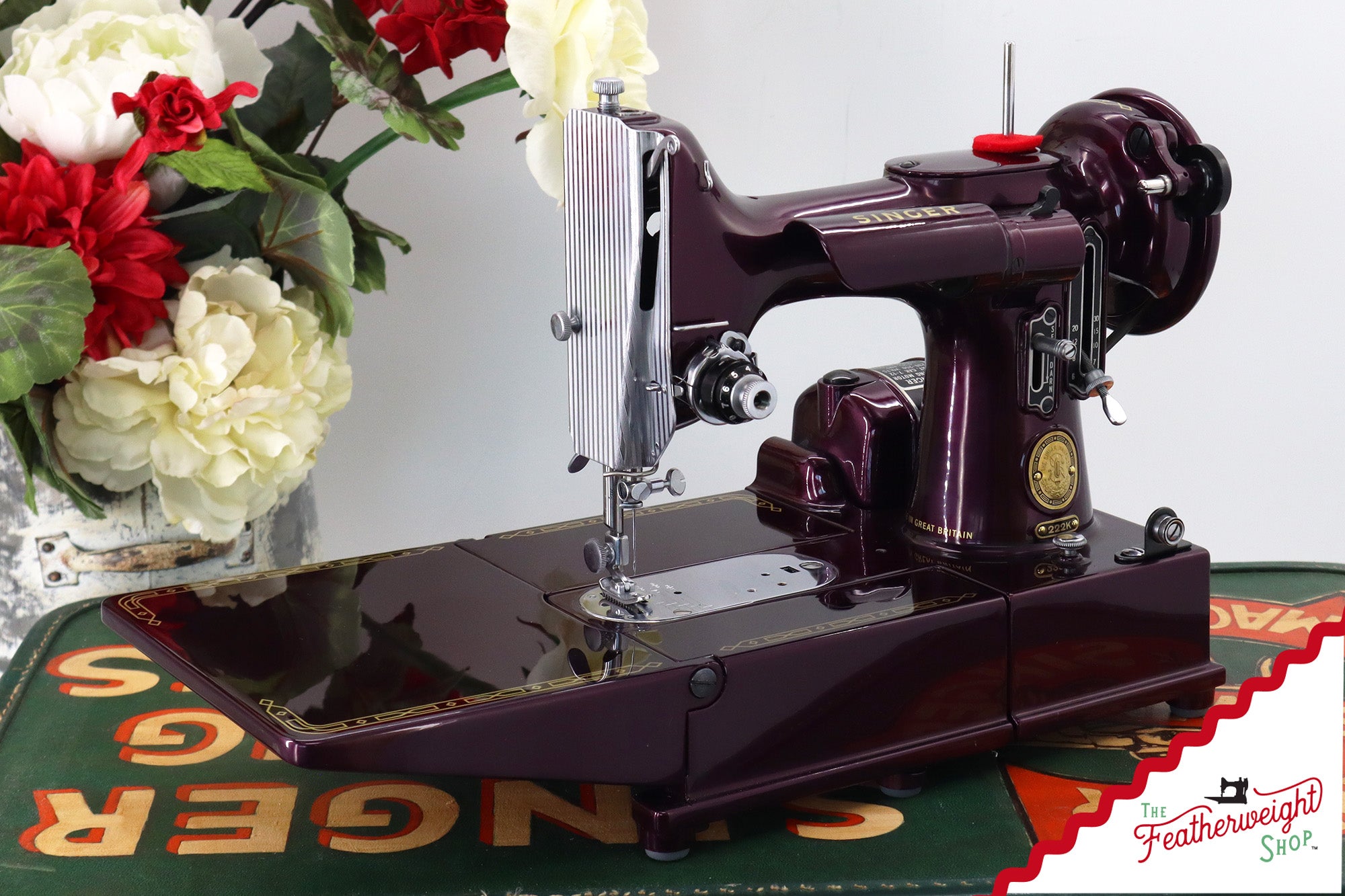 Singer Featherweight 222K - EL1842** - Fully Restored in Star Garnet