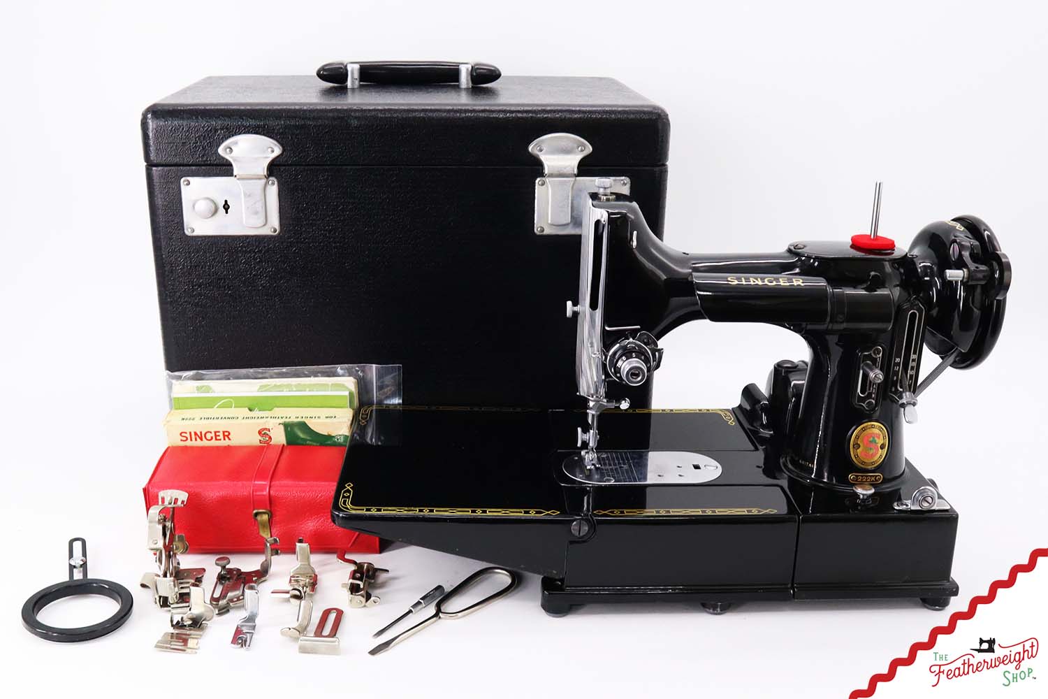 Singer Featherweight 222K Sewing Machine, Red 'S' - ER3179** - 1960