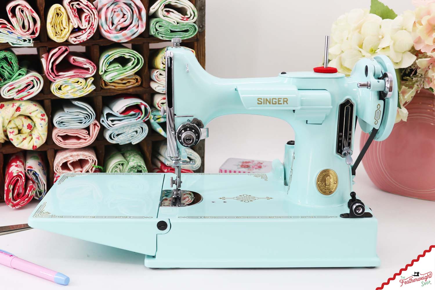 Singer Featherweight 221 AH640*** - Fully Restored in Snowflake Blue