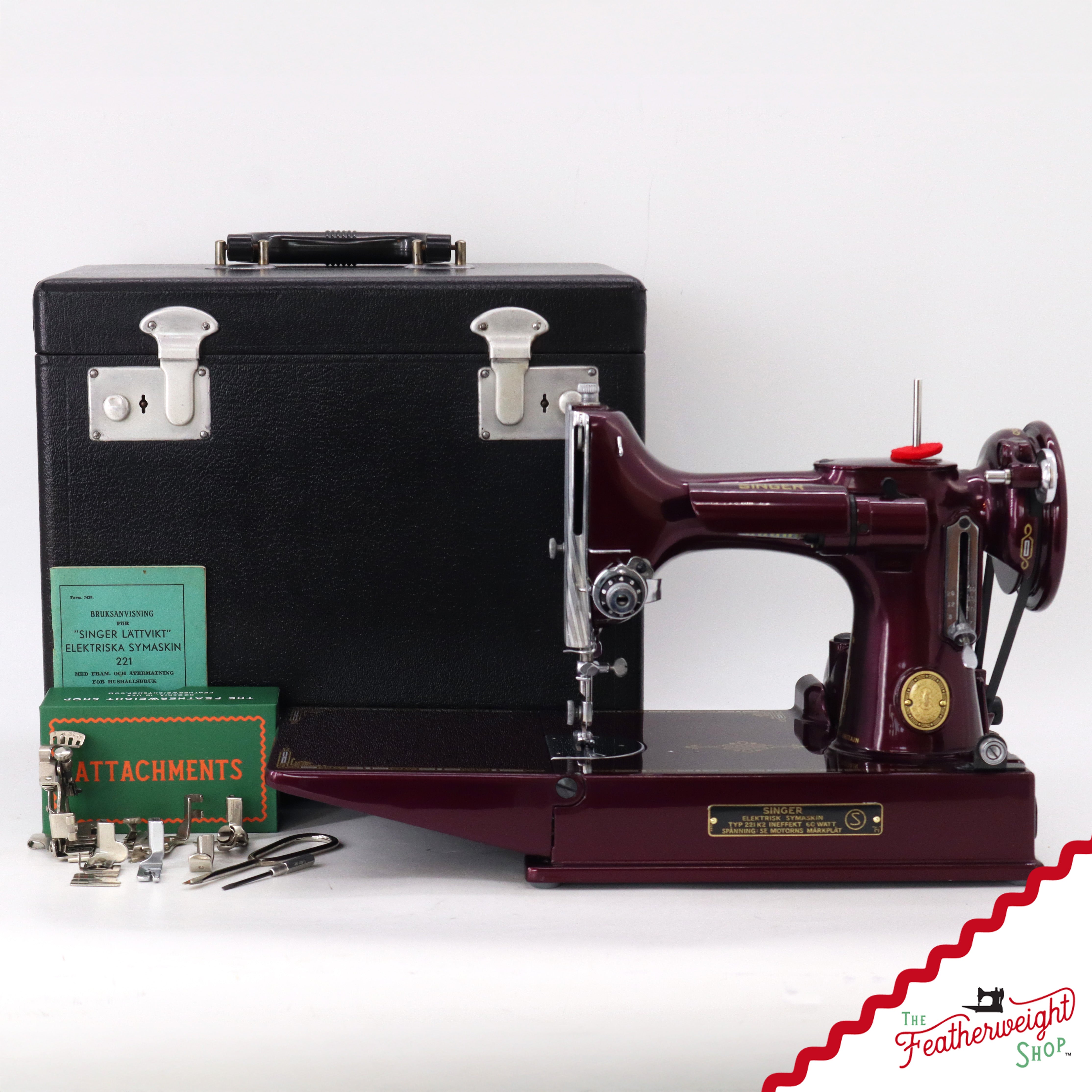 Singer Featherweight Swedish 221K EH236*** - Fully Restored in Star Garnet